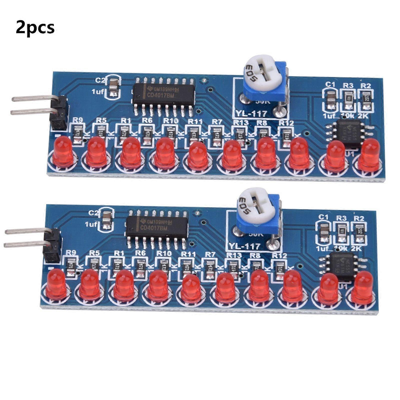 2 Pcs NE555+CD4017 LED Chaser Water Flowing Light Module DIY Kit Electronic Circuit