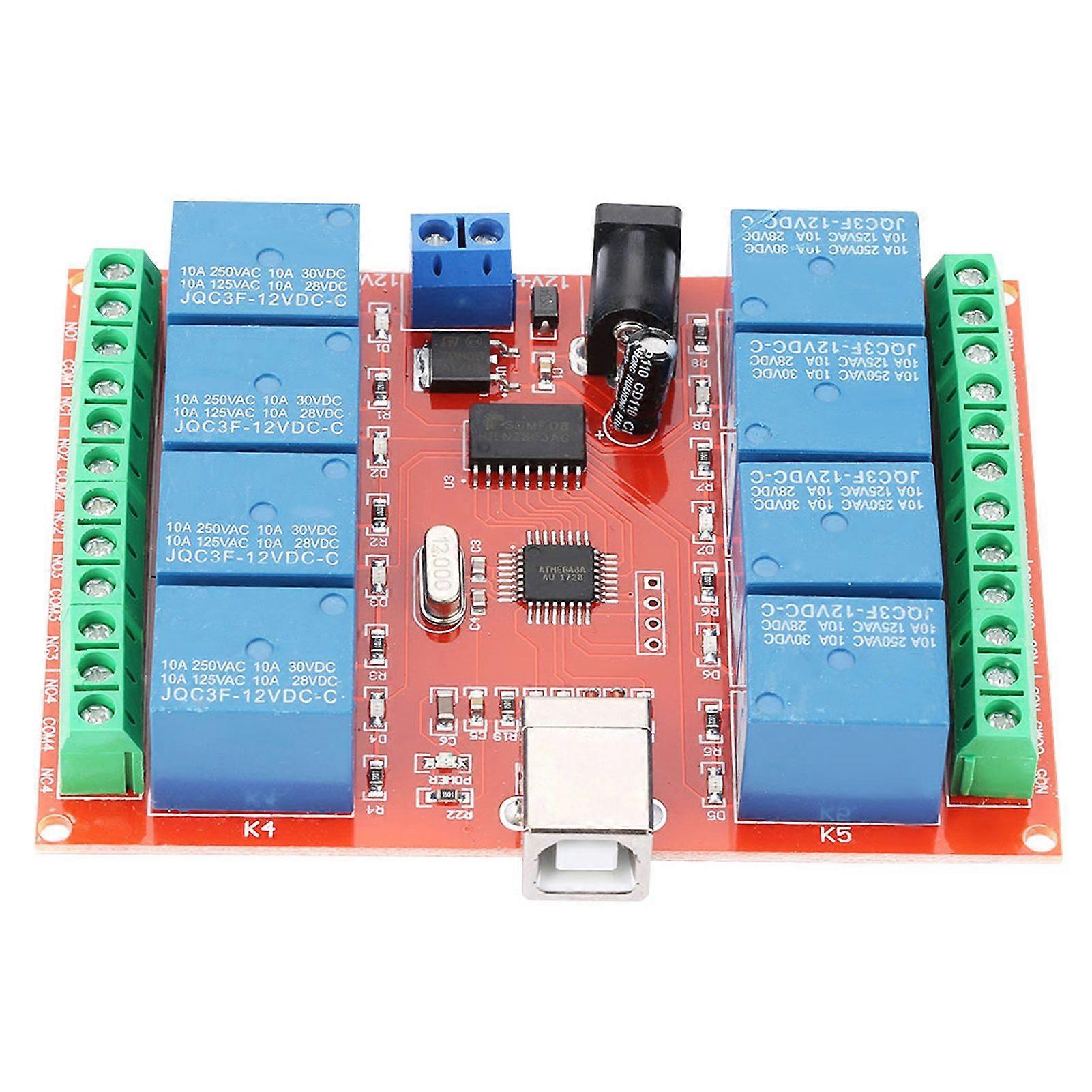 12V 8-channel Computer USB Controller Switch Relay Module PC Smart Controller