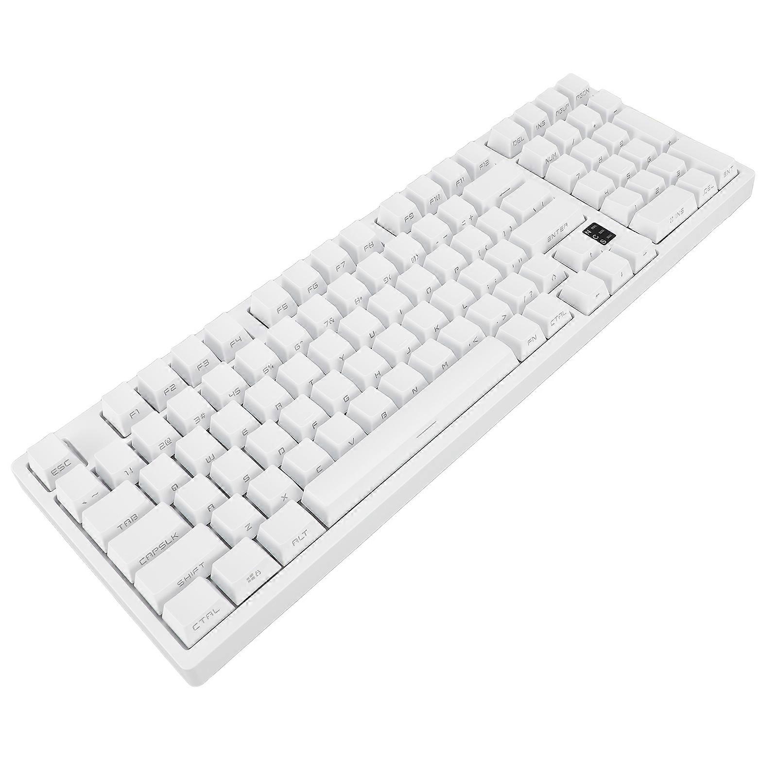 Mechanical 98-Key White RGB Wireless Bluetooth Gaming Keyboard