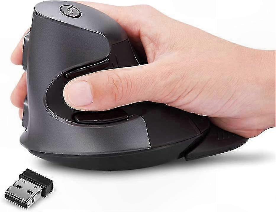 Ergonomic Vertical Wireless Mouse with 6 Buttons and 3 DPI Settings (800/1200/1600) for Comfortable Use
