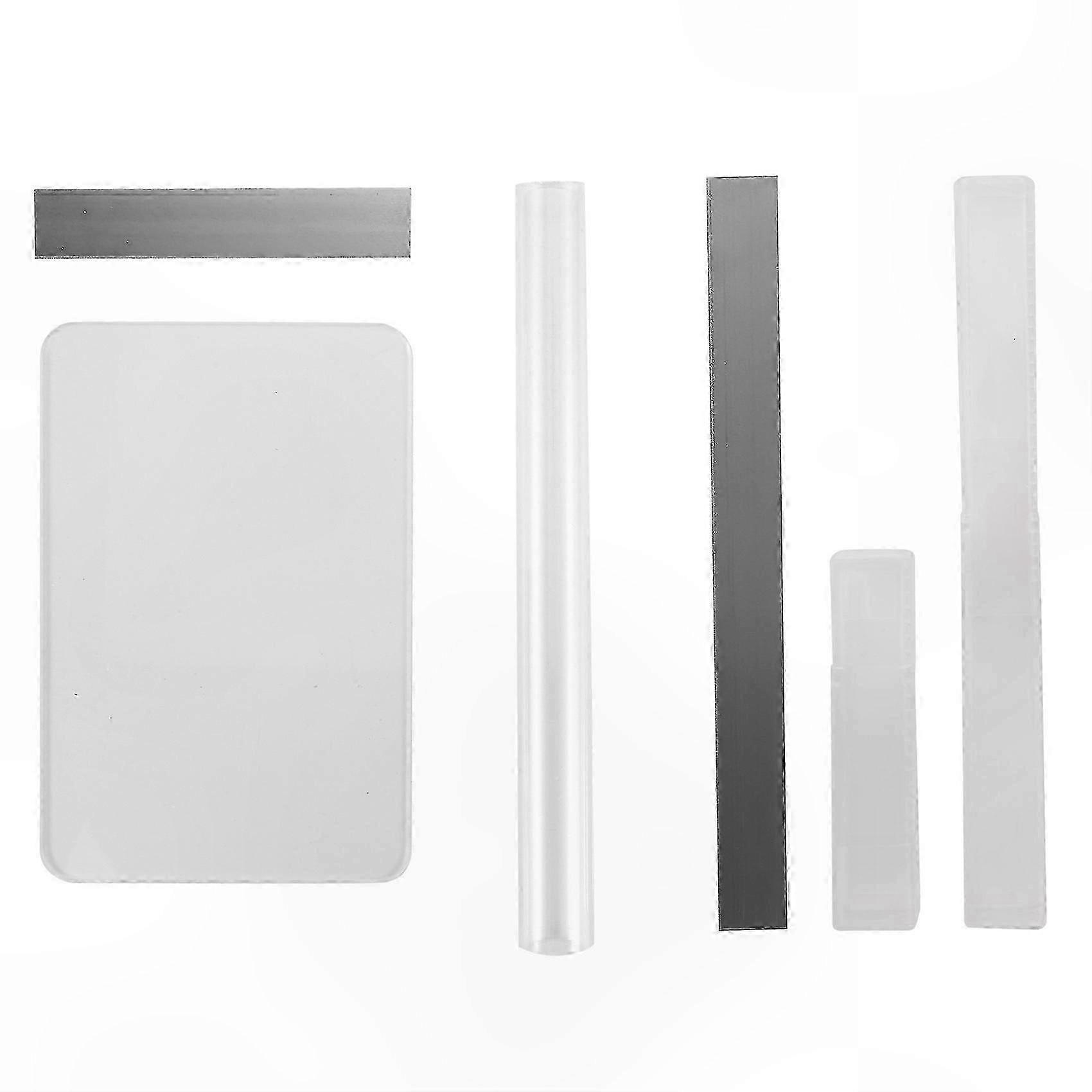 6 Pieces Clear Acrylic Roller Sheets for Polymer Clay Crafting Rectangle Flexible Cutting Boards Non-Stick Tools for Art Projectstransparent