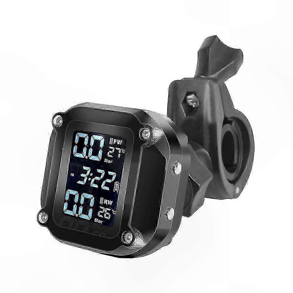 Tire Pressure Monitoring System for Motorcycles with 2 External Sensors for Temperature and Pressure Alerts