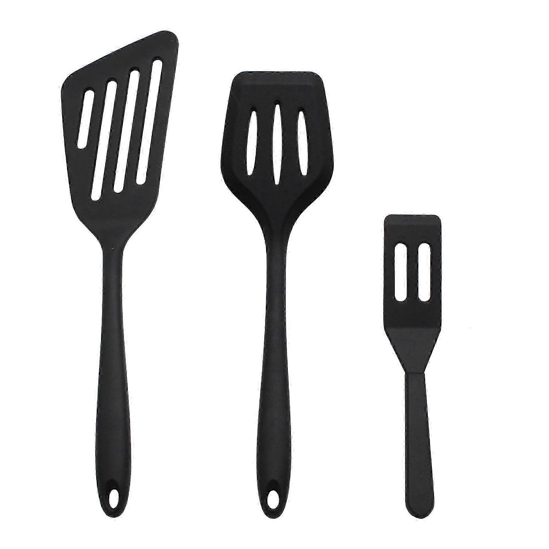 Silicone Spatula Set of 3, Silicone Spatula Turner for Kitchen, Silicone Slotted Fish Turner Easy to Clean, Slotted Spatula for Eggs, Pancakes, O