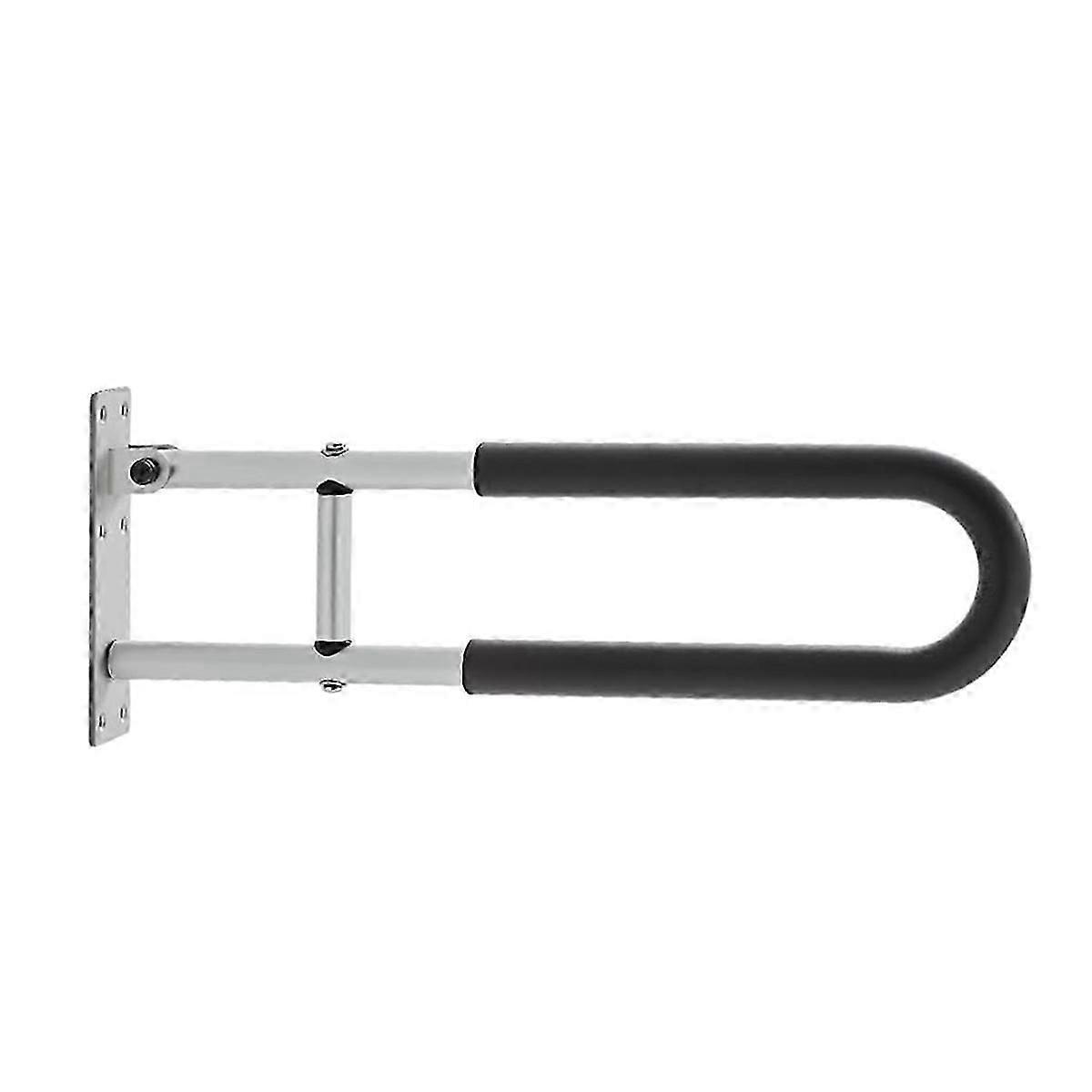 Toilet Safety Rail,U Shaped Handicap Grab Bar,Foldable Senior Safety Pole,Flip Up Toilet Grab Bars with Anti Slip Handle