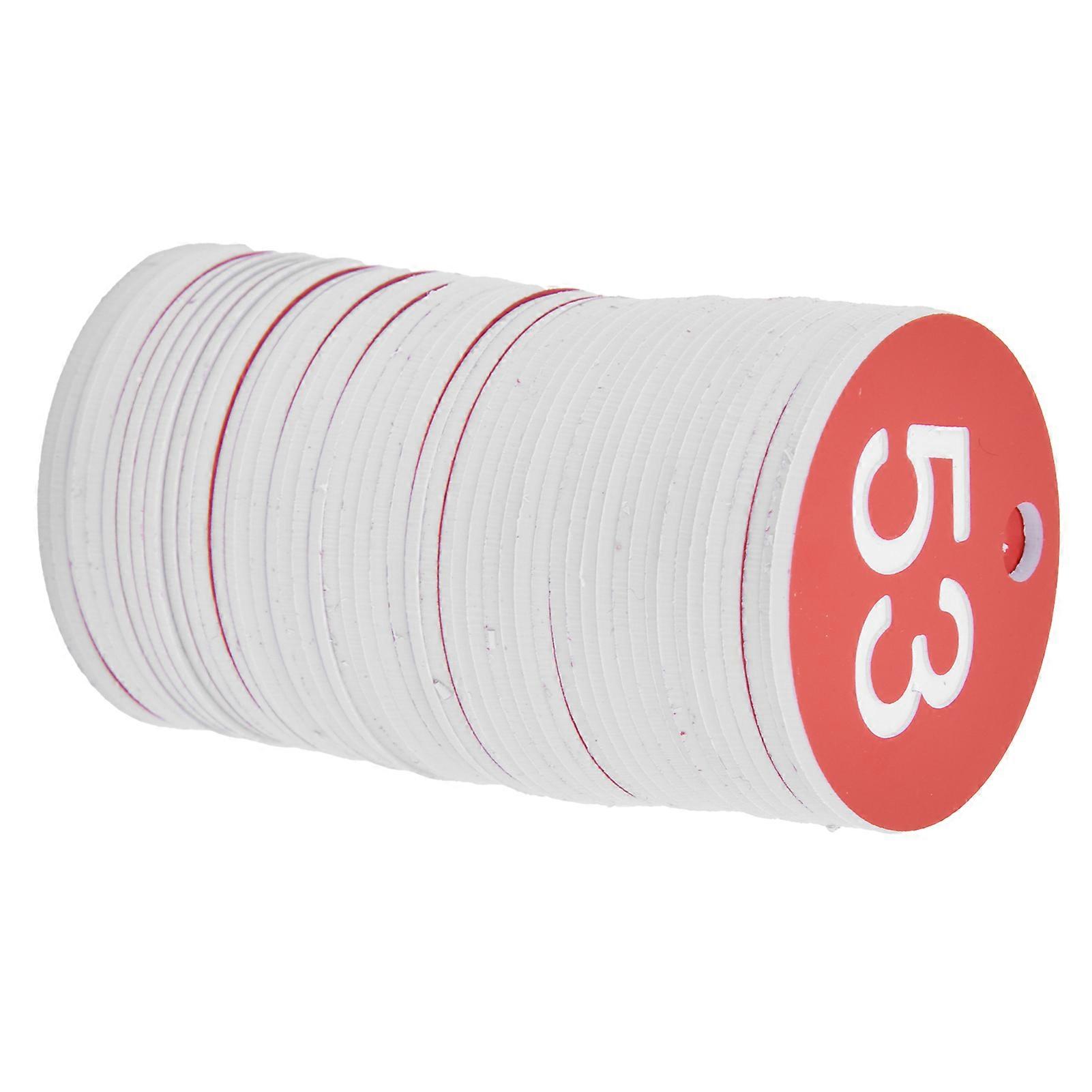 50PCS Red Beehive Numbered Labels 3.5cm Hole 4mm Tags