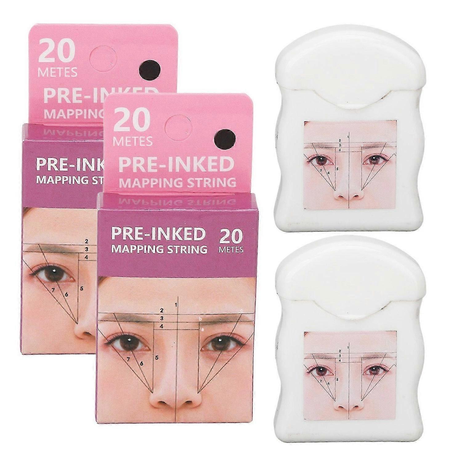 2025 Latest Model 2pcs 65.6ft Pre Inked Brow Mapping String Professional Makeu...