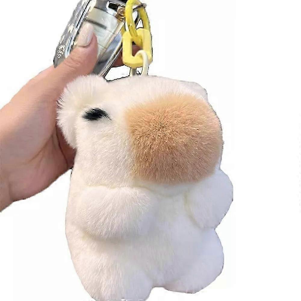 バニー・ルル・カピバラ、錫付きバニー・ルル・キーホルダー、手作りソフトポンポンキーホルダー