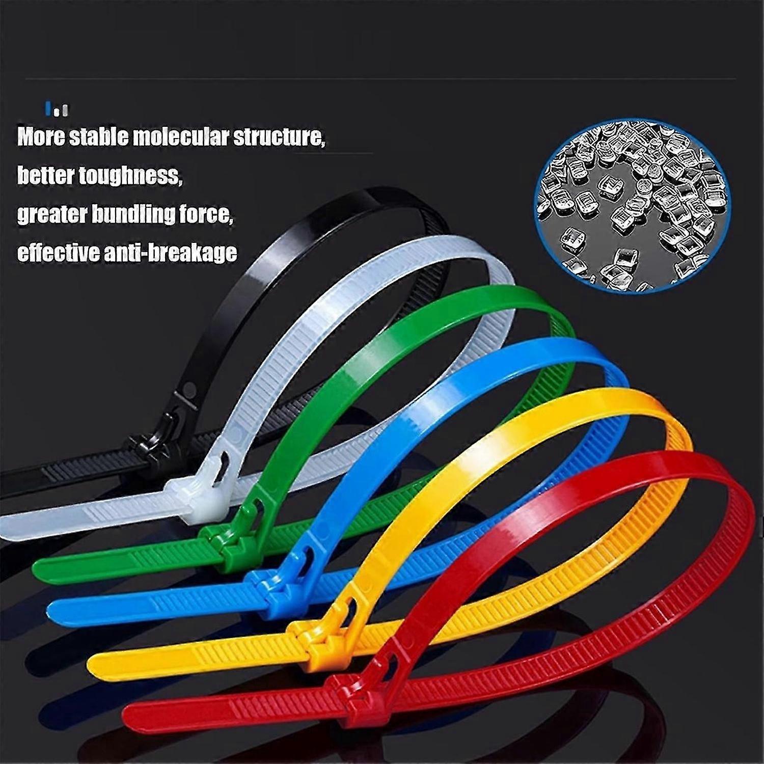 200PCS Buckle Self-Locking Premium Nylon Cable Wire Ties