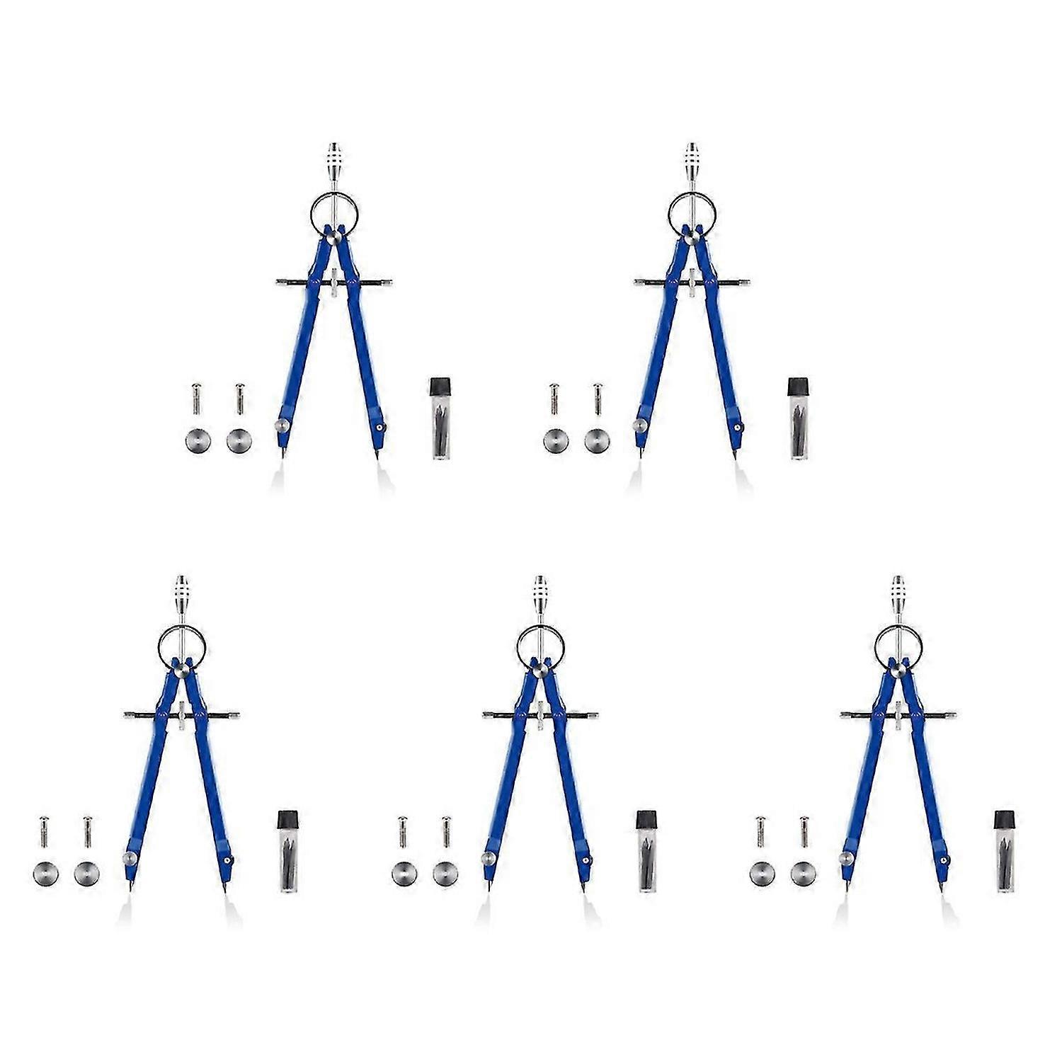 Geometry Set with Lock, Math and Precision Compass, Metal(blue)