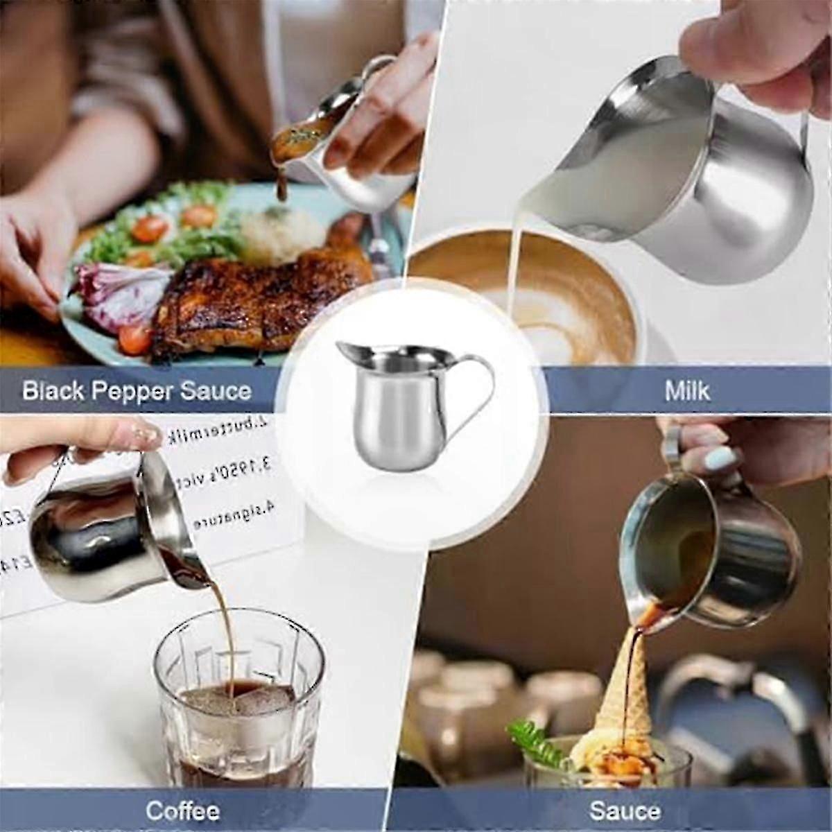 Set of 6 Mini Bell-Shaped Creamer Jugs, 90ml Capacity, Ideal for Coffee, Tea, and Milk Servings