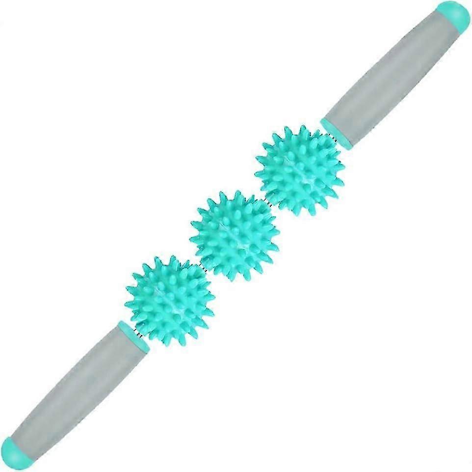 三旋转尖刺运动按摩肌肉滚轮，用于放松身体恢复压力点滚轮运动按摩缓解，有效治疗 M