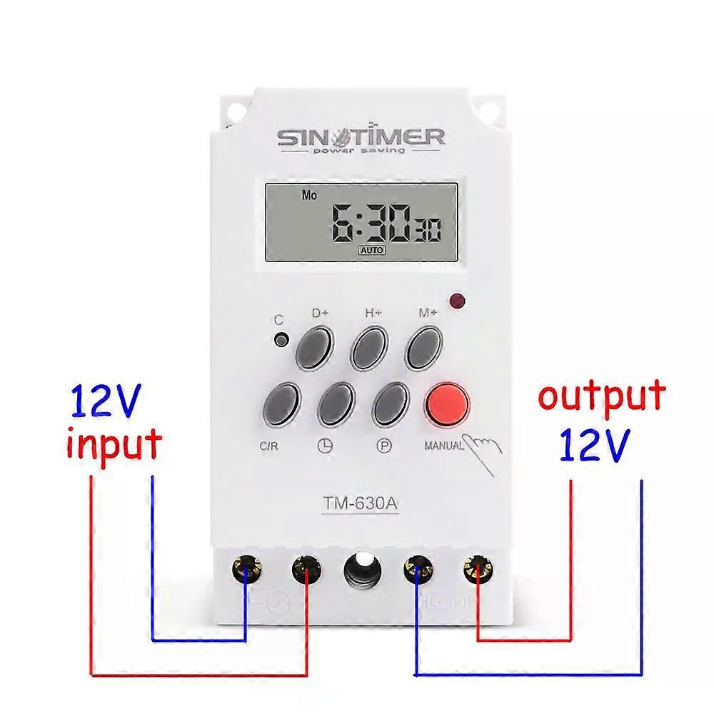 Din Rail Digital Weekly Timer 12V DC Input 7 Days Programmable 24hrs MINI TIMER SWITCH Time Relay Output Load High Power 30A