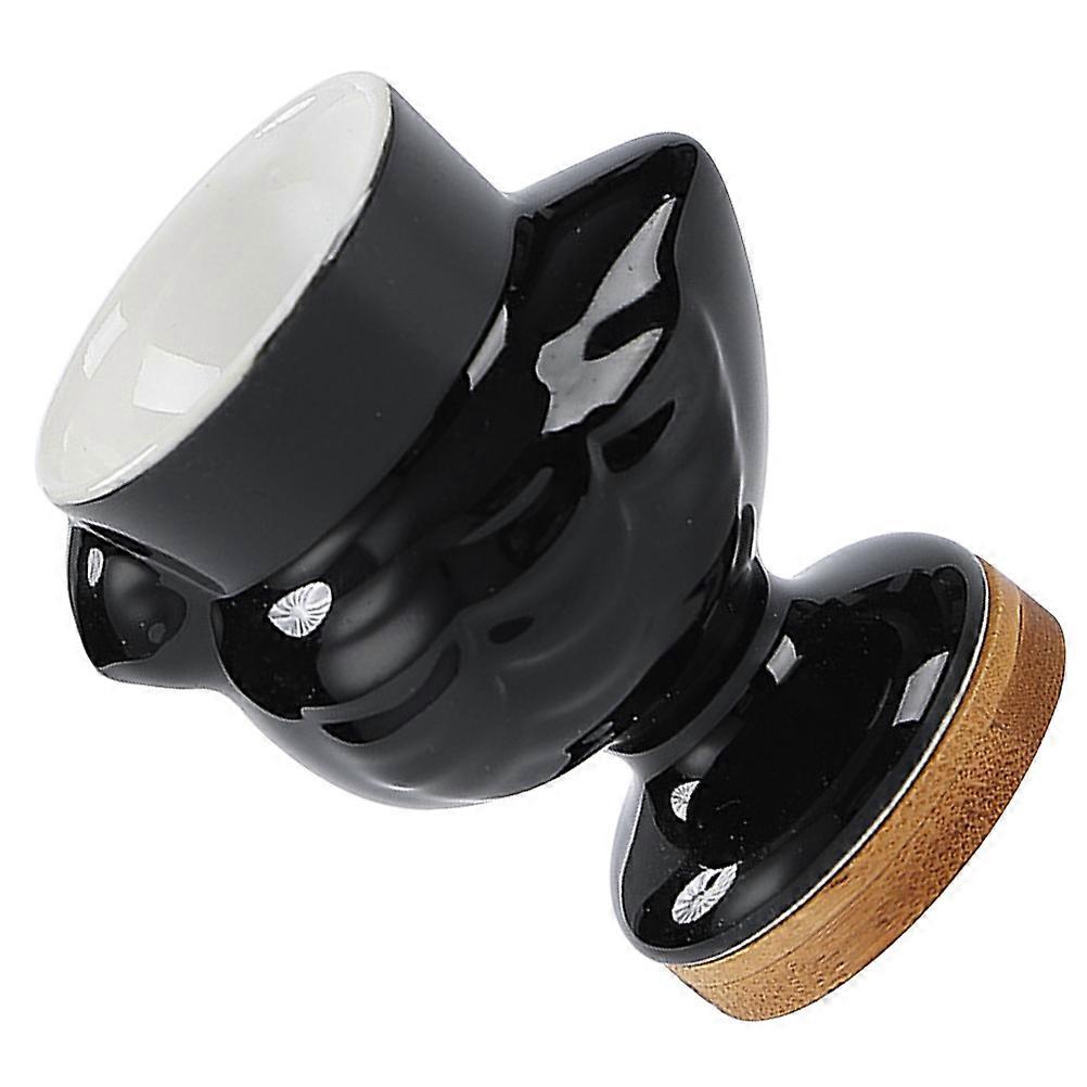 Egg Stand Ceramic Egg Holder for Eggs Holding 4Pcs Black Cups