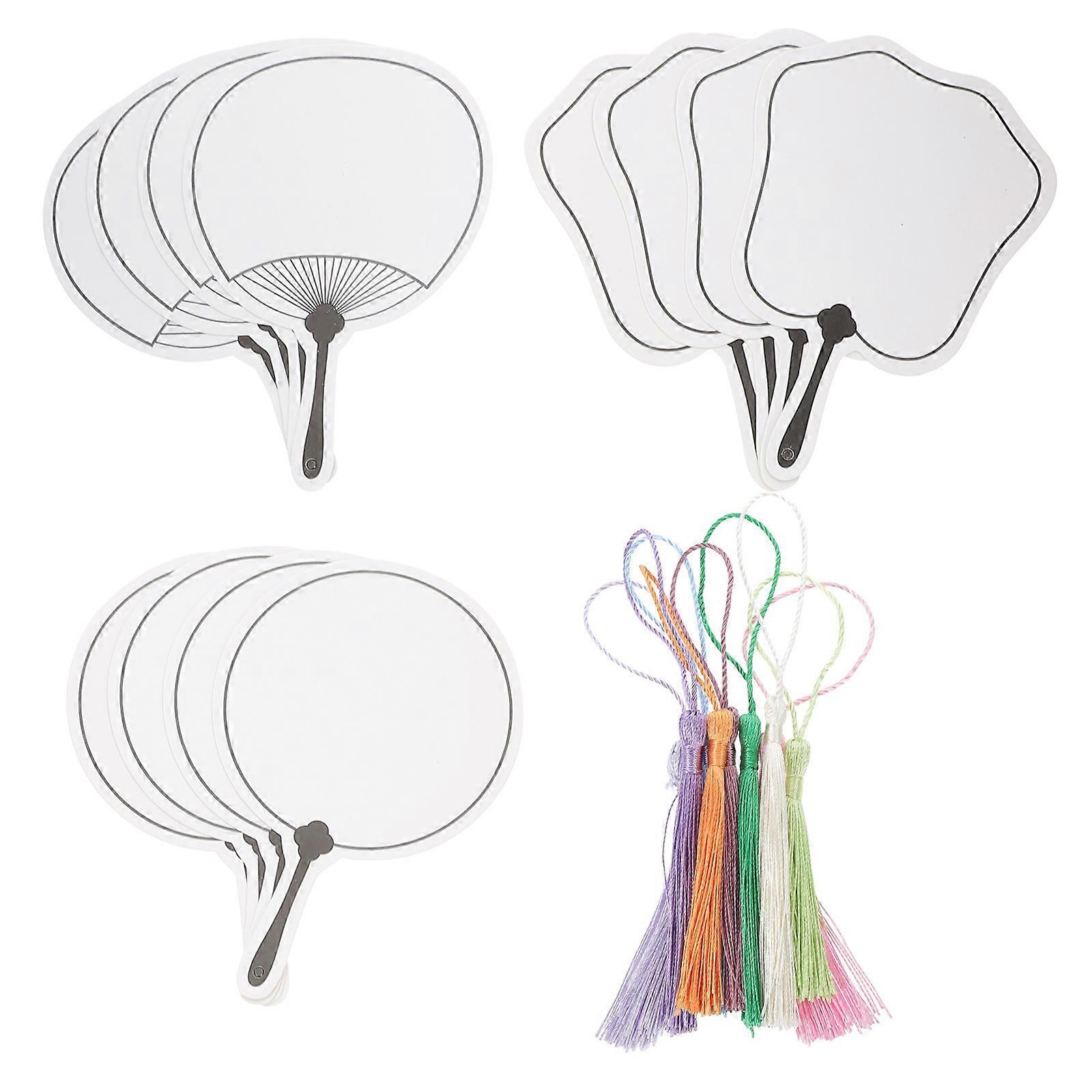 DIY Blank Bookmarks Fan Shaped for Decoration 24Pcs Paper Tassel Bookmarks