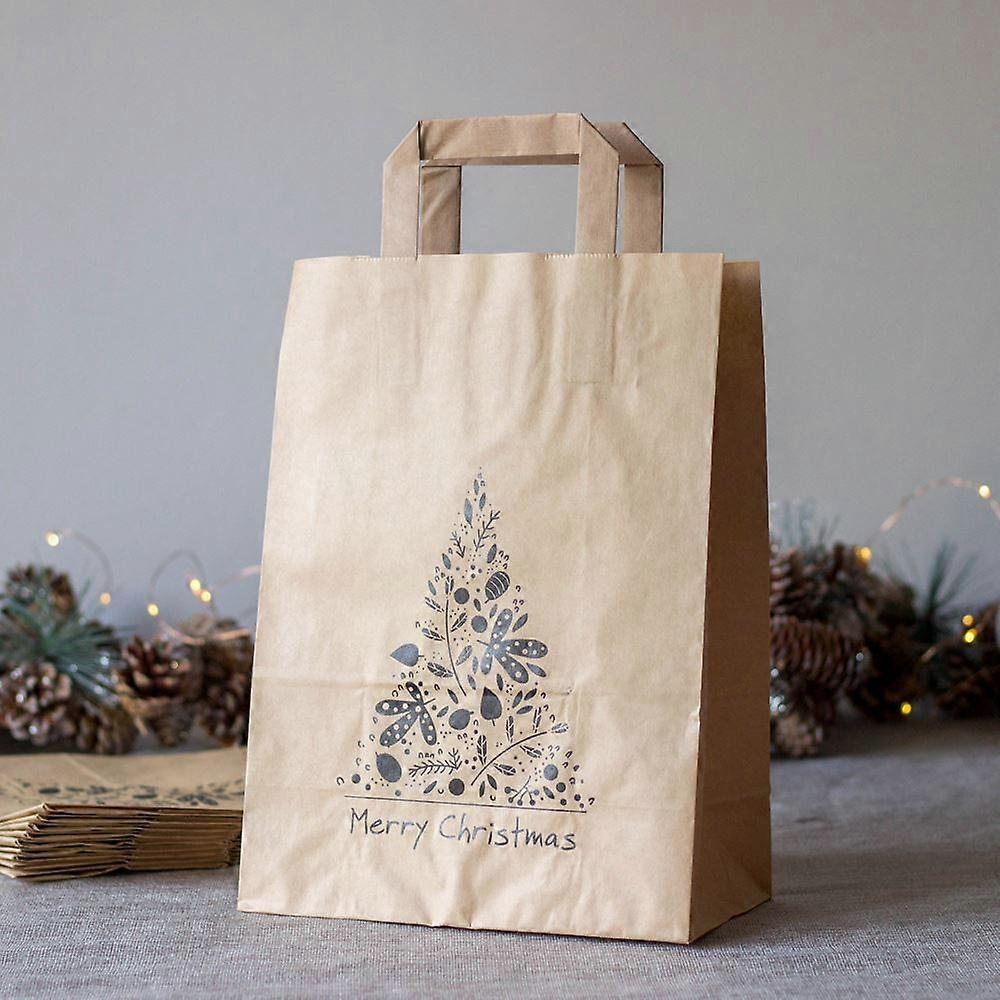 Kraft Bag - Merry Christmas Tree x 6