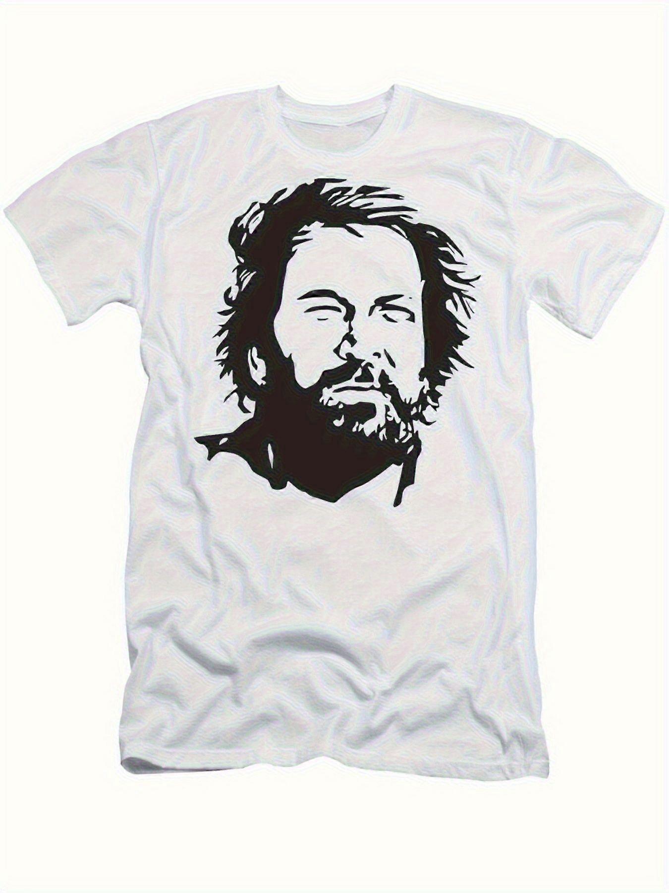 Lokalبرعم رجالي برعم سبنسر رجالي 100٪ قطن مريح تي شيرت - أبيض كم قصير رقبة مستديرة تي شيرت كاجوال مع صورة أحادية اللون P-apakf127