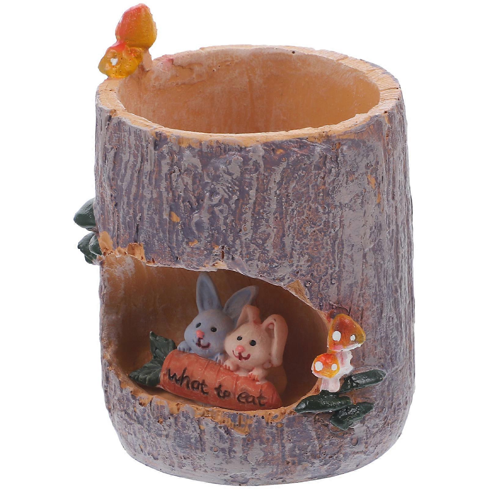 Garden Pot Decor 3Pcs Rabbit Picnic Bonsai Planter for
