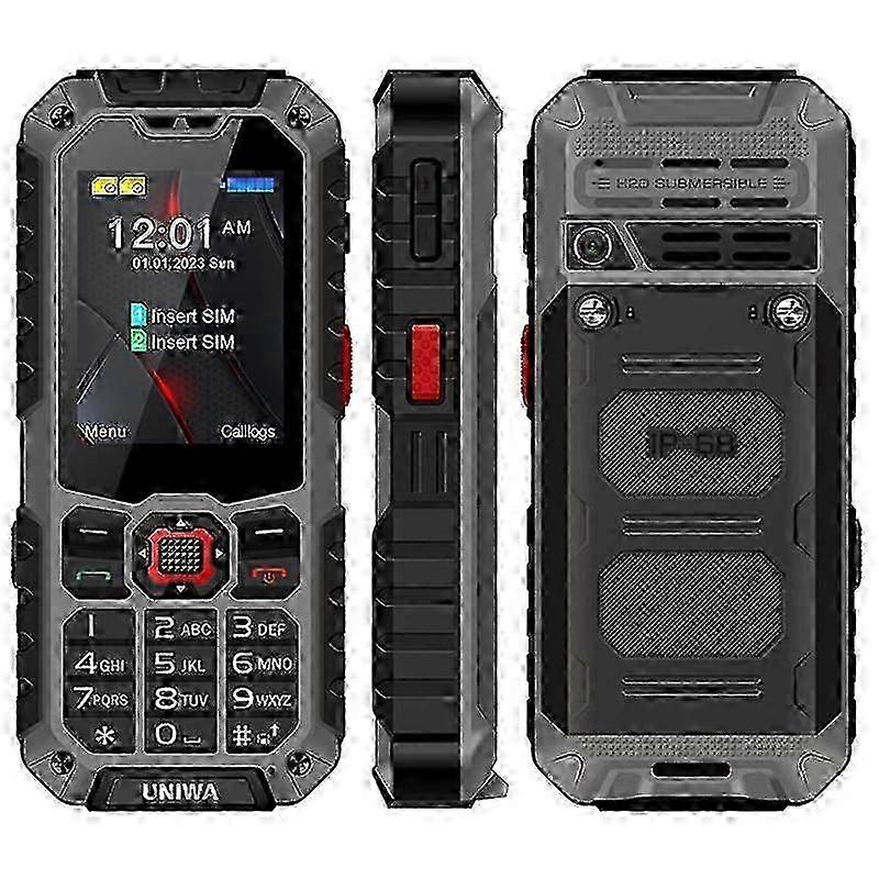 UNIWA S9 Celular robusto de 2,4 polegadas IP68 Celular 4G à prova d'água com lanterna