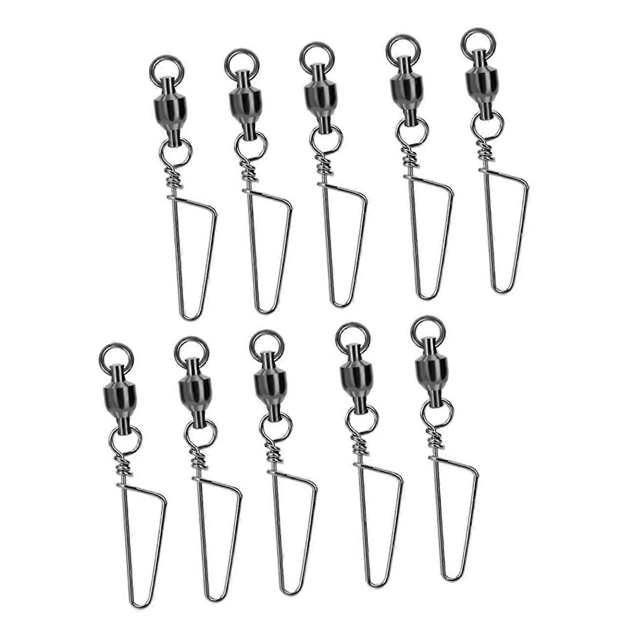 Ball Bearing Swivels 10Pcs Dual Design Saltwater Fishing Snap Swivels For Rapid Lure Swapping