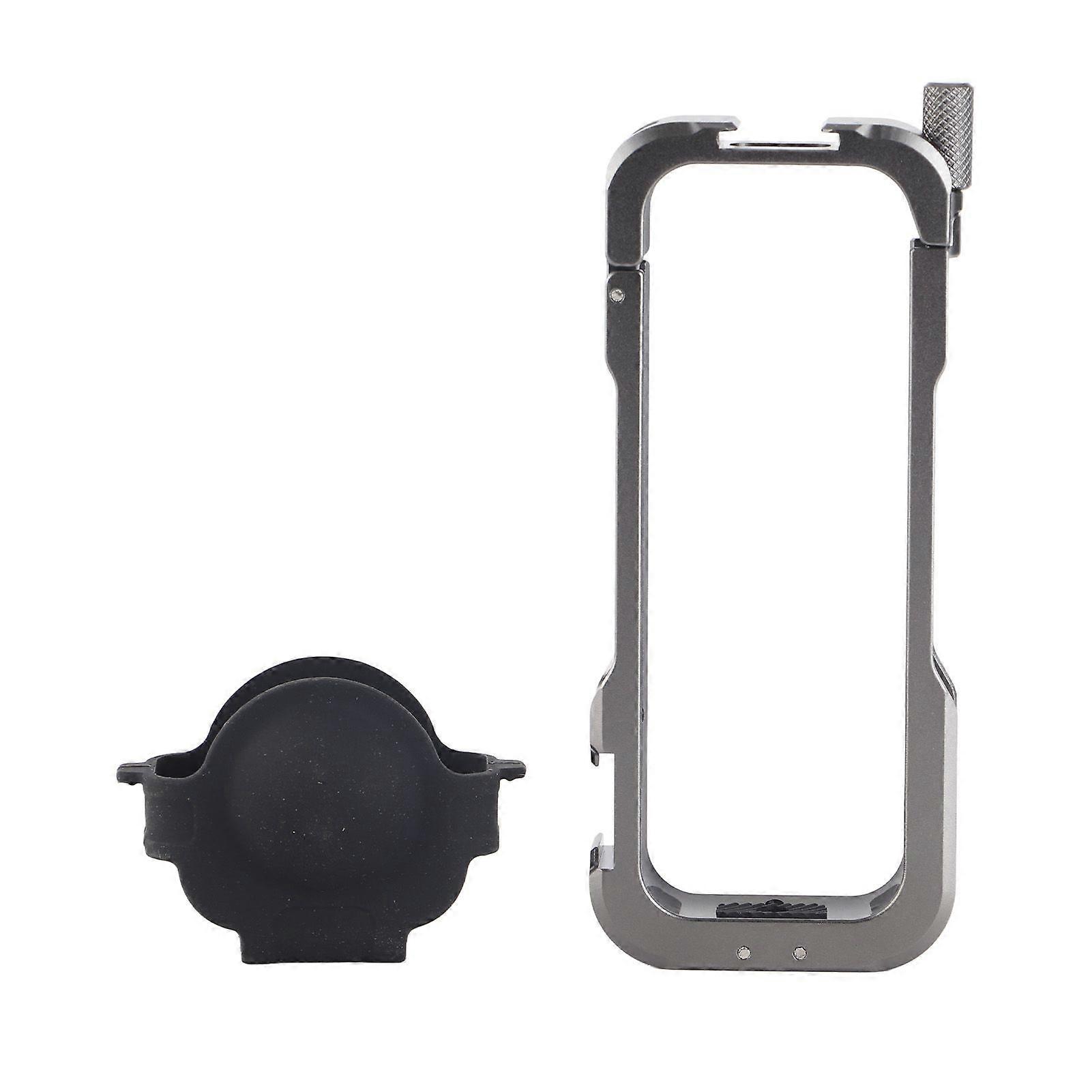 Action Camera Frame Cage for X4 Aluminum Alloy Protective Cage Video Rig with Cold Shoe Mount 1/4 Inch Screw Holes for Mic LED Light