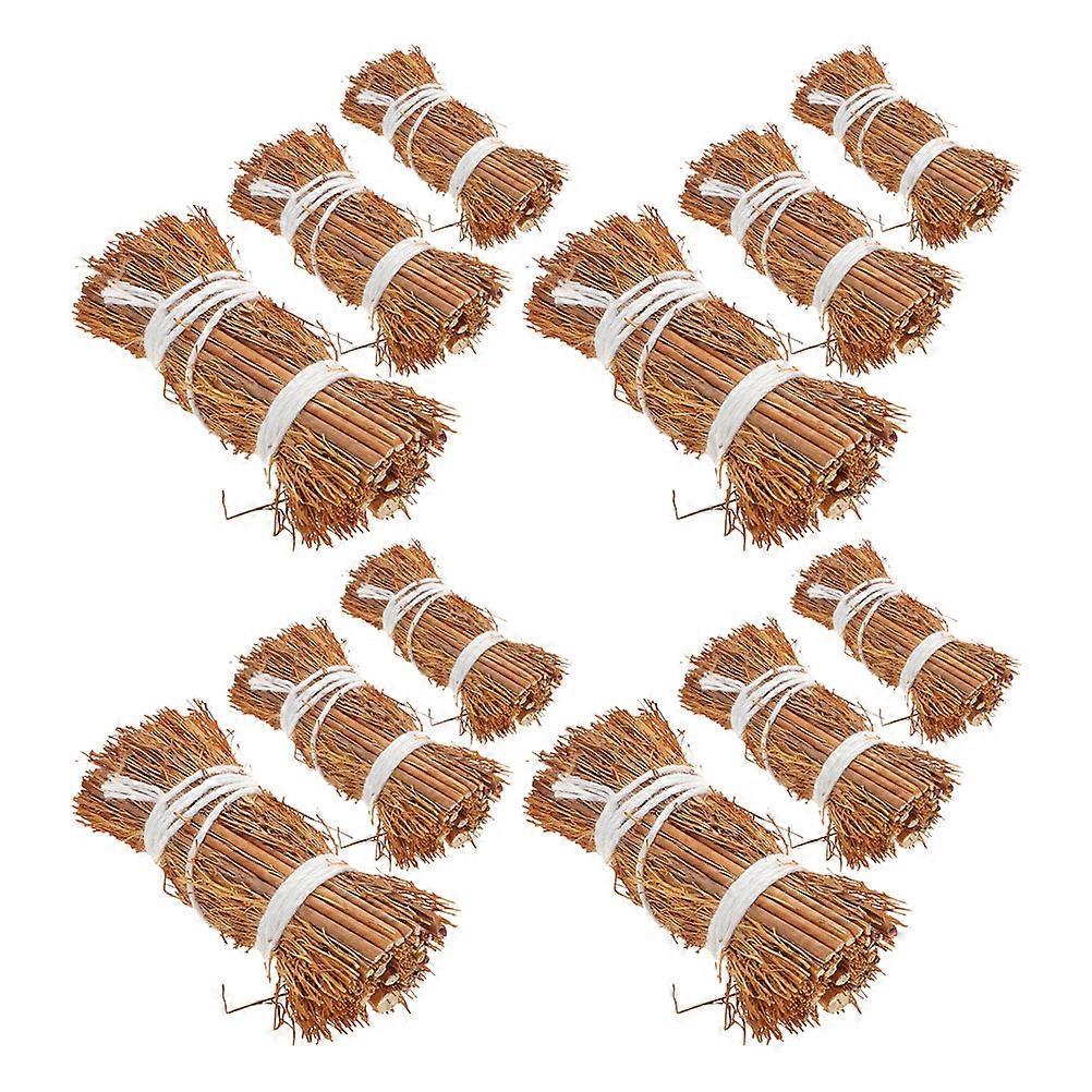 Brown Mini Hay Bales Dollhouse Accessories for Craft Use 24Pcs Set