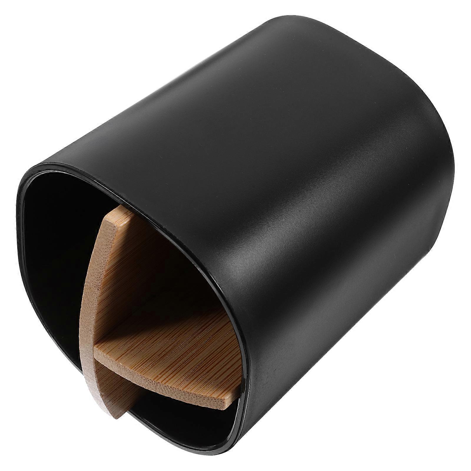 Home Toothbrush Holder Black Bamboo Stand for Bathroom 4Pcs Kit