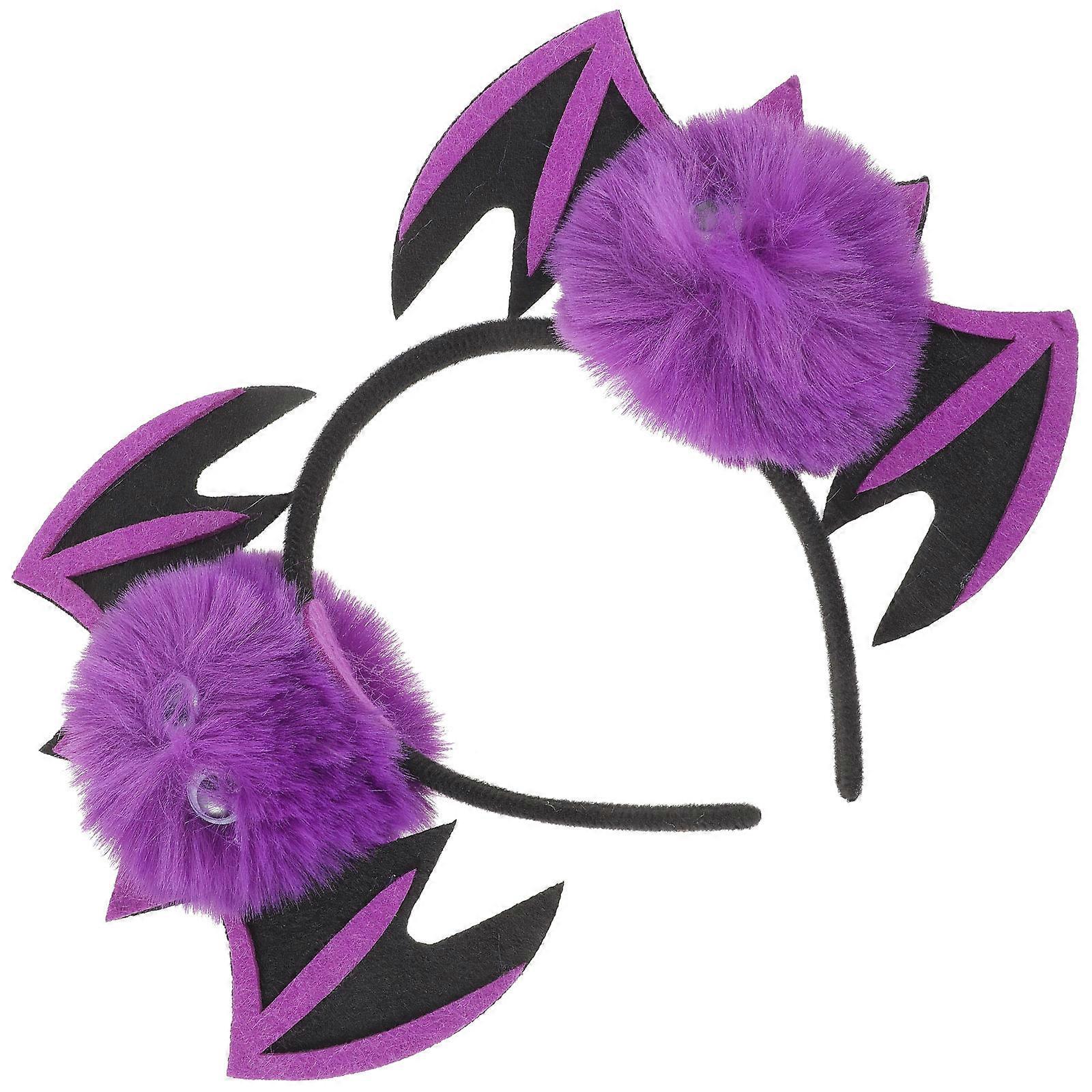 Halloween Hairband Bat Headband for Decoration Use 3Pcs Plush Cloth