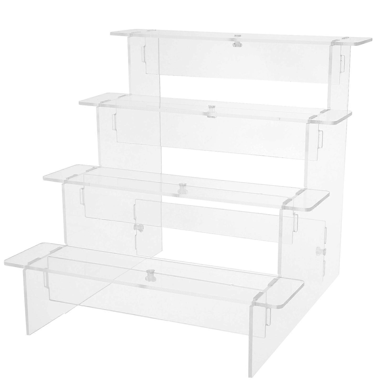 4 Tier Acrylic Display Shelf for Figures Transparent Organizer