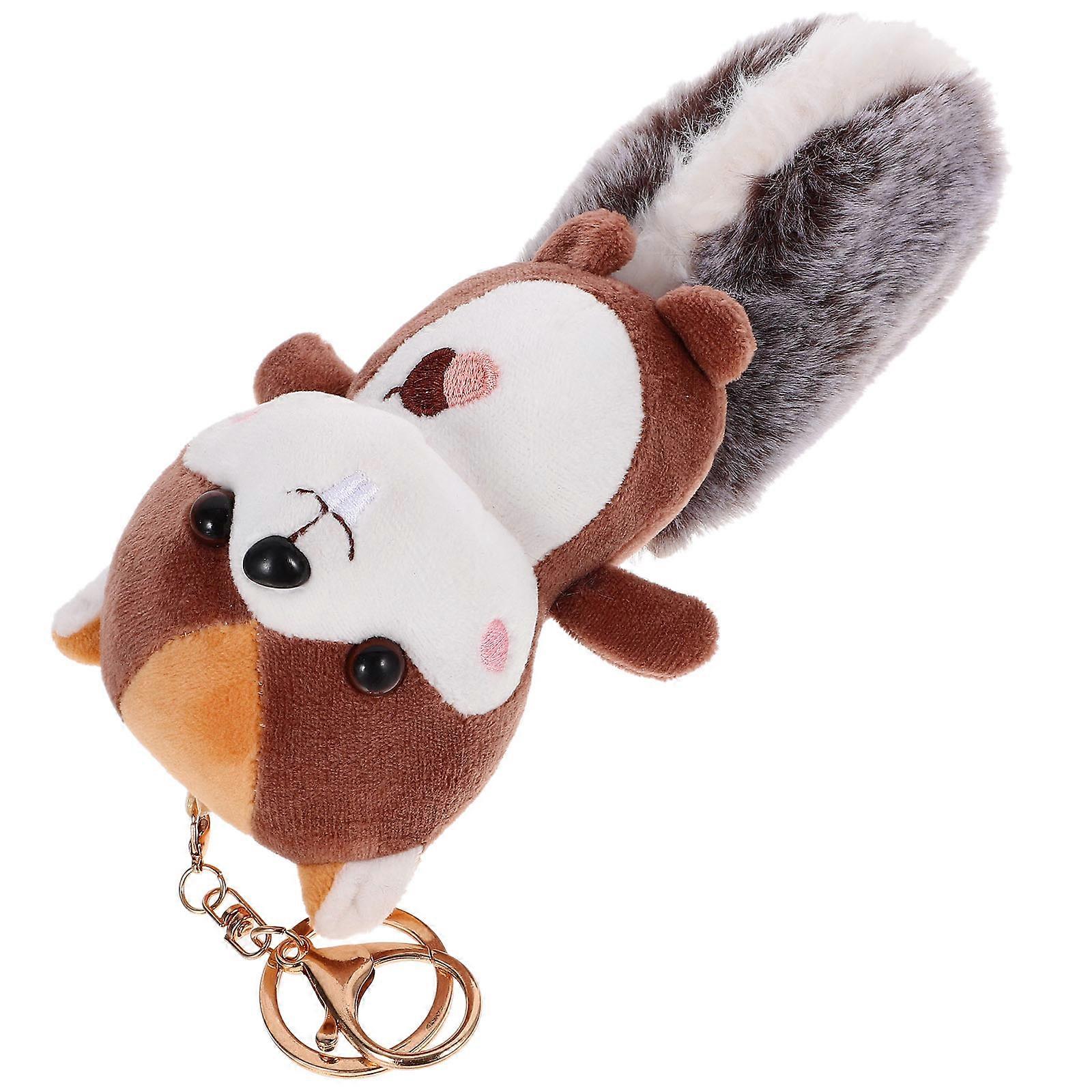 Plush Squirrel Keychain for Decorative Bag Use with Squirrel Doll Pendant