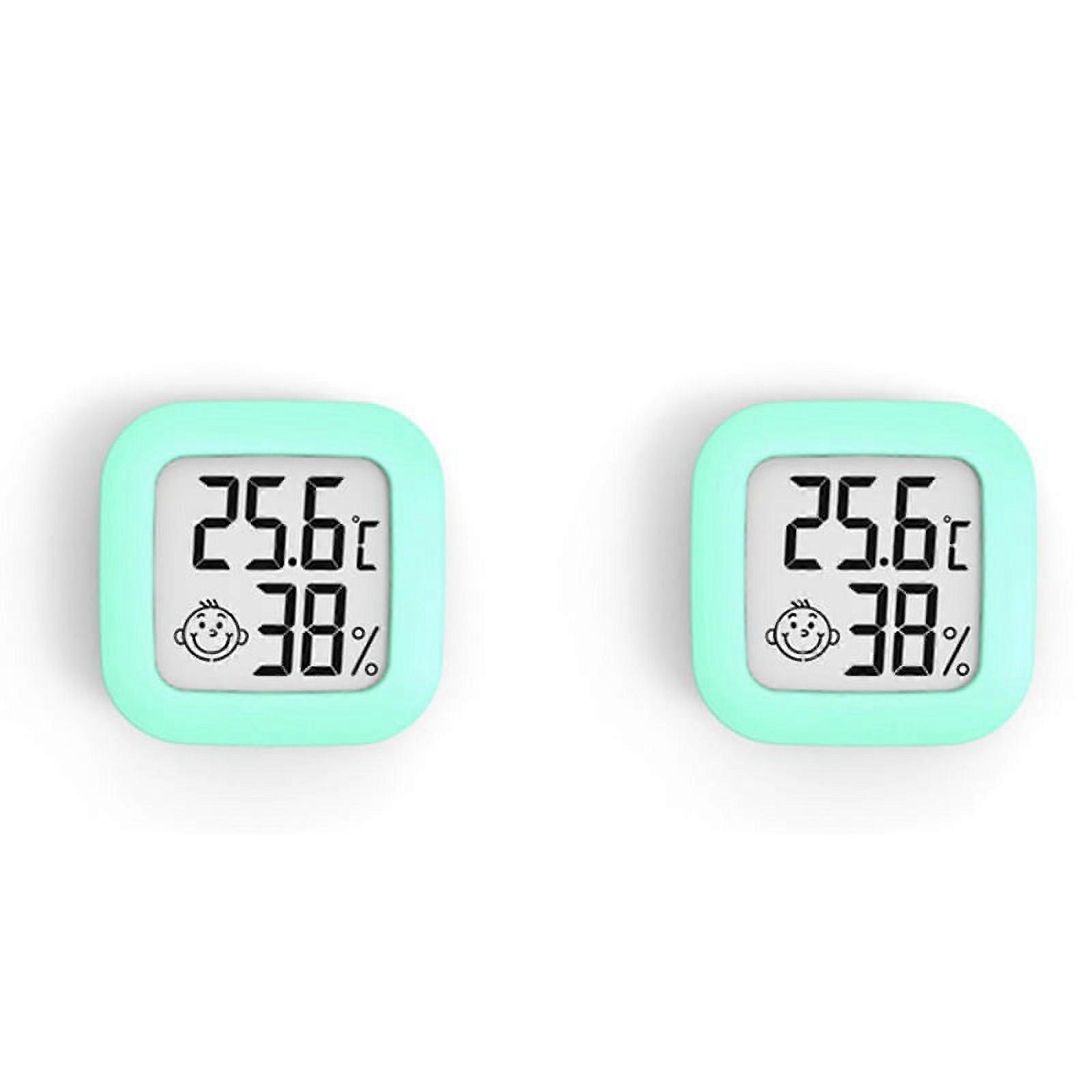 ckepdyeh 2Pcs Mini Digital Thermometer Hygrometer Indoor Room Humidity Gauge Meter LCD Display Temperature Sensor Gauge-Green