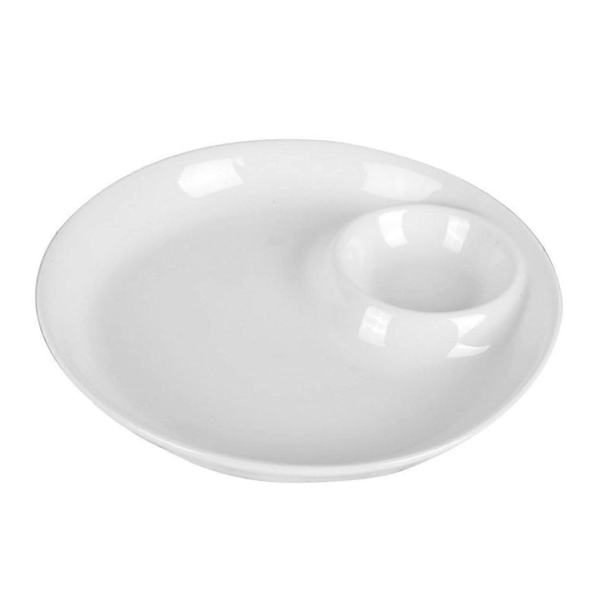 9Inch White Ceramic Serving Plate For Dumplings And Sauces, Food Serving Plate, Tableware For Parties And Gatherings