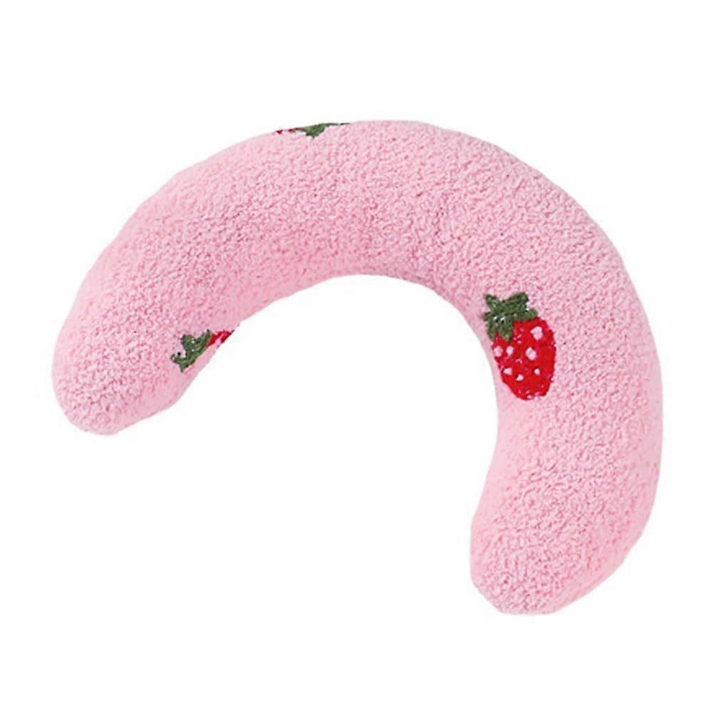 Deep Sleeping Puppy Cat Dog Pillow UShaped Plush Embroidered Cat Pillow For Indoor Cats Pink Mascot Plush