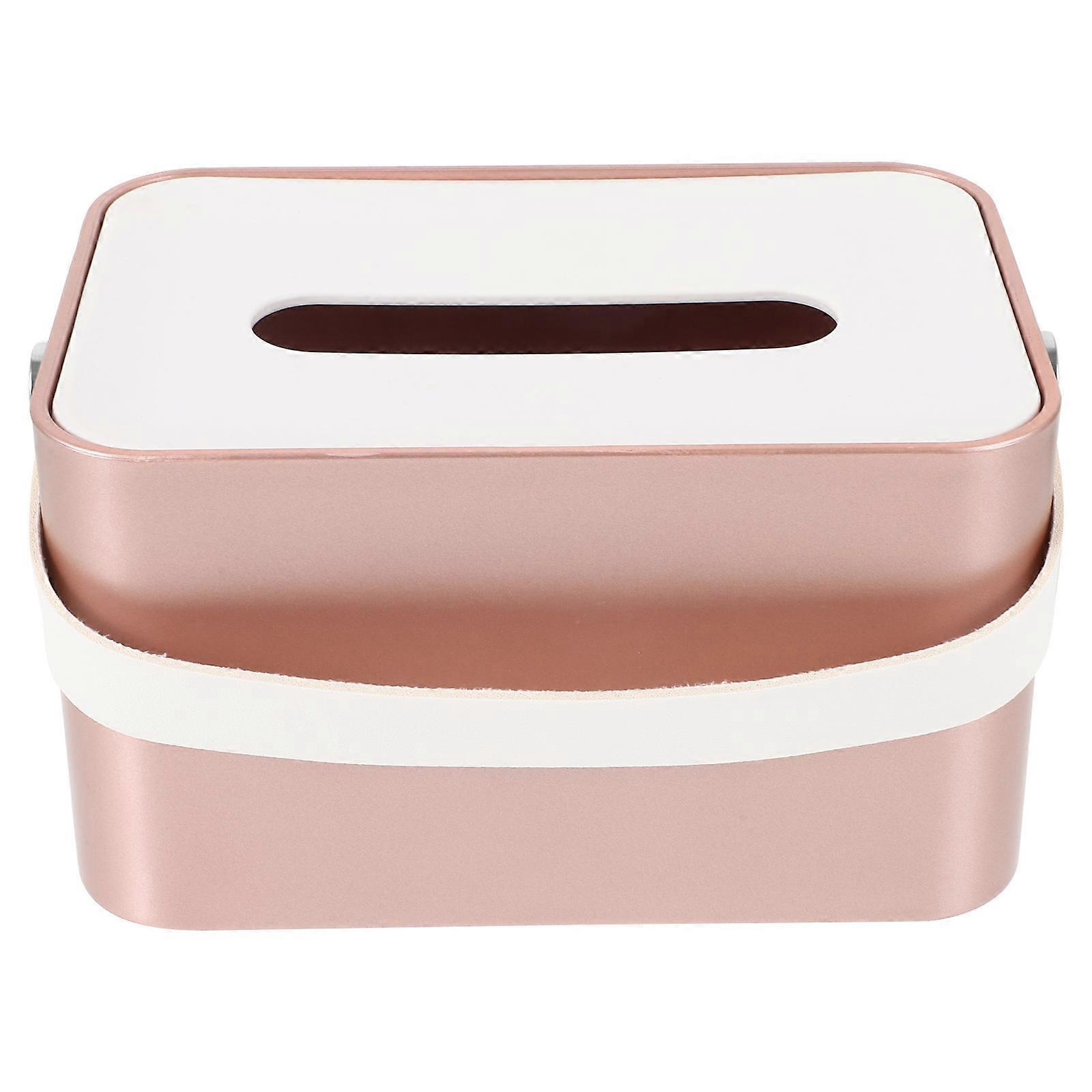Household Tissue Box 2Pcs Modern Design For Home Use White Color With Bamboo Lid Dust-proof Feature