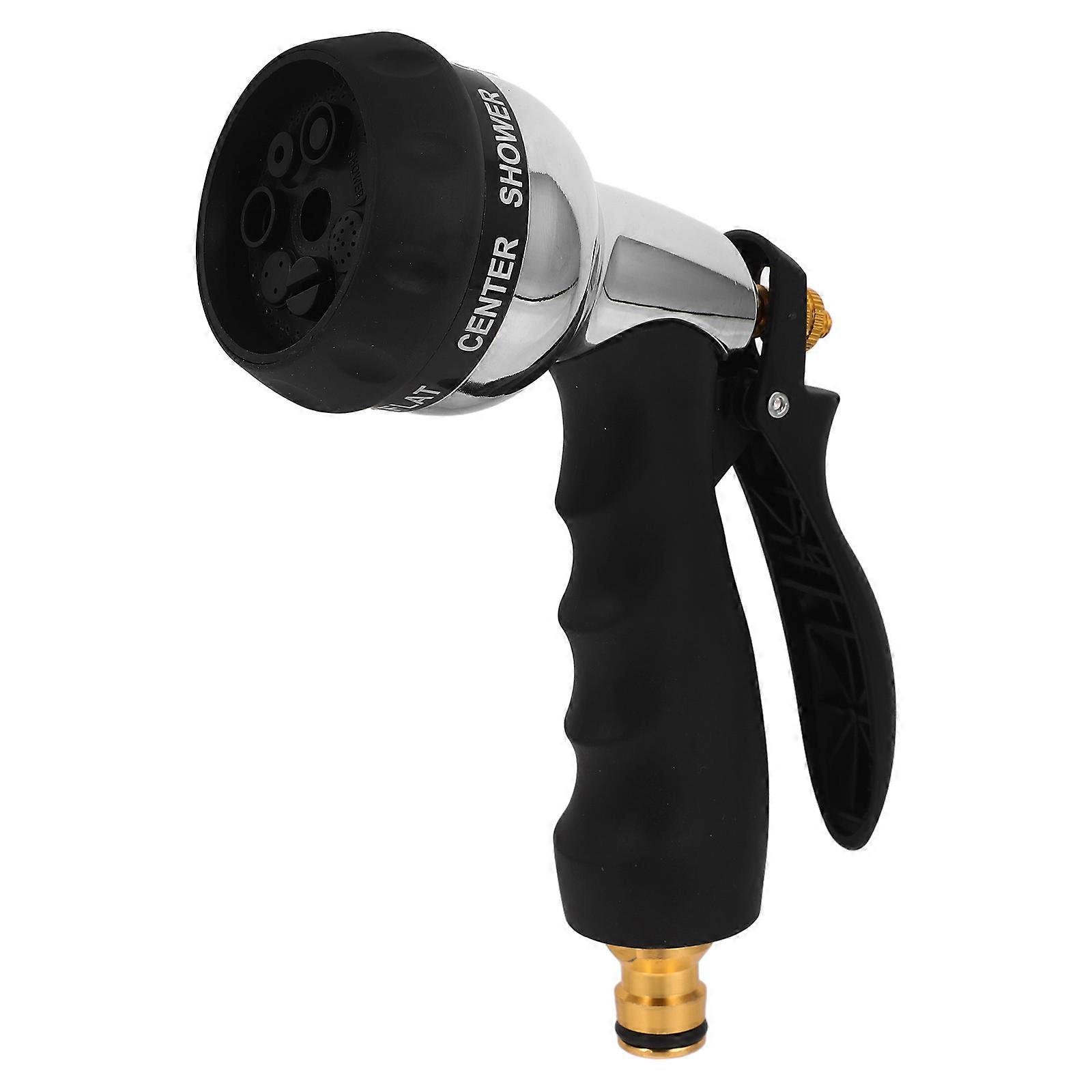 Metal Water Gun Garden Hose Nozzle Provides Versatile Spray Function