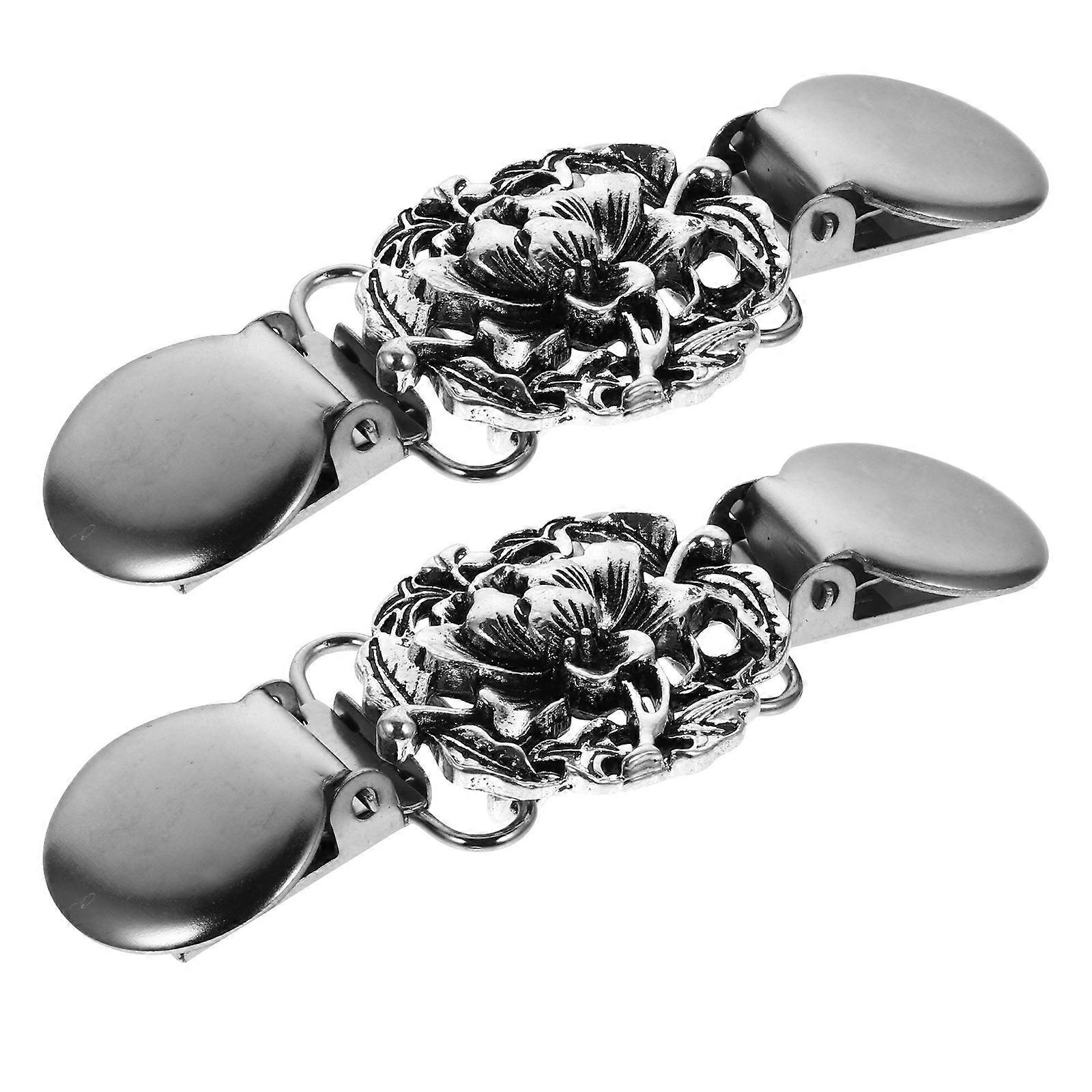 4Pcs Silver Scarf Buckles Decorative Buckle for Clothes Use