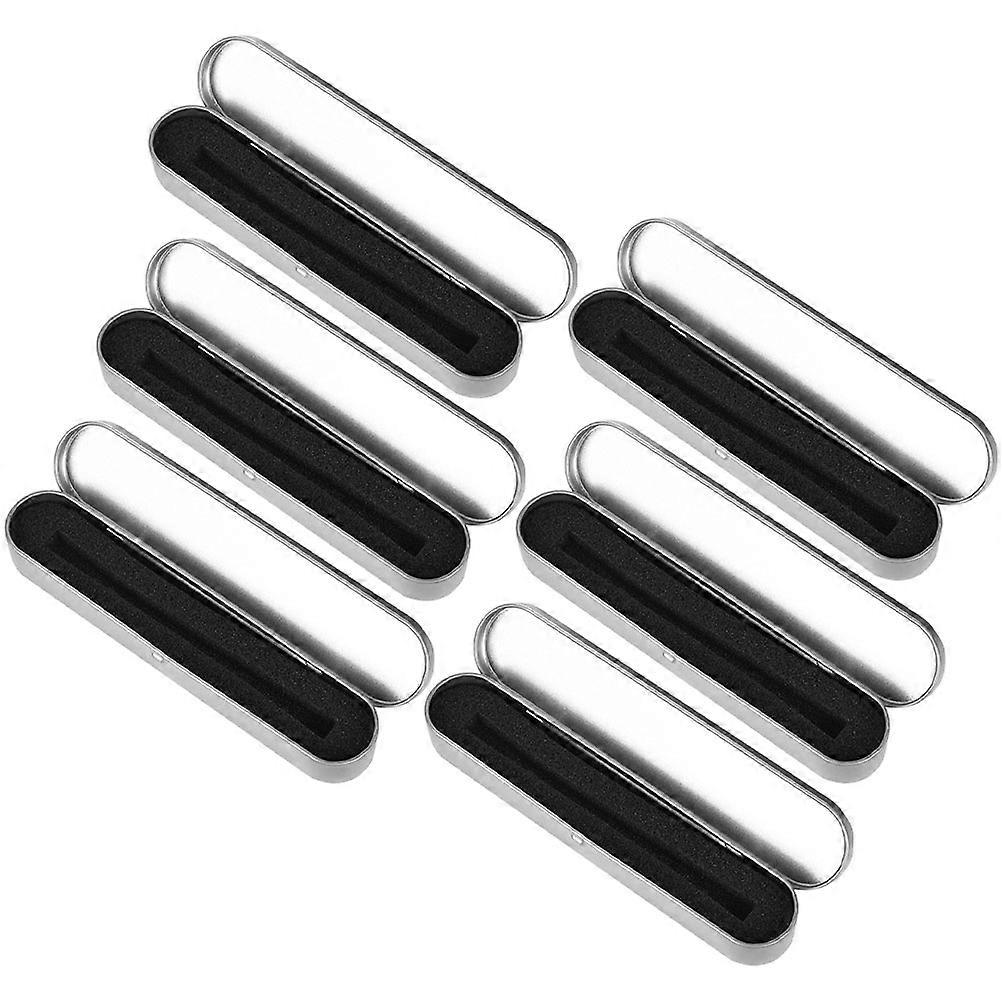 Silver Metal Pen Case for Office Use 30Pcs Tin Pencil Cases Organizer