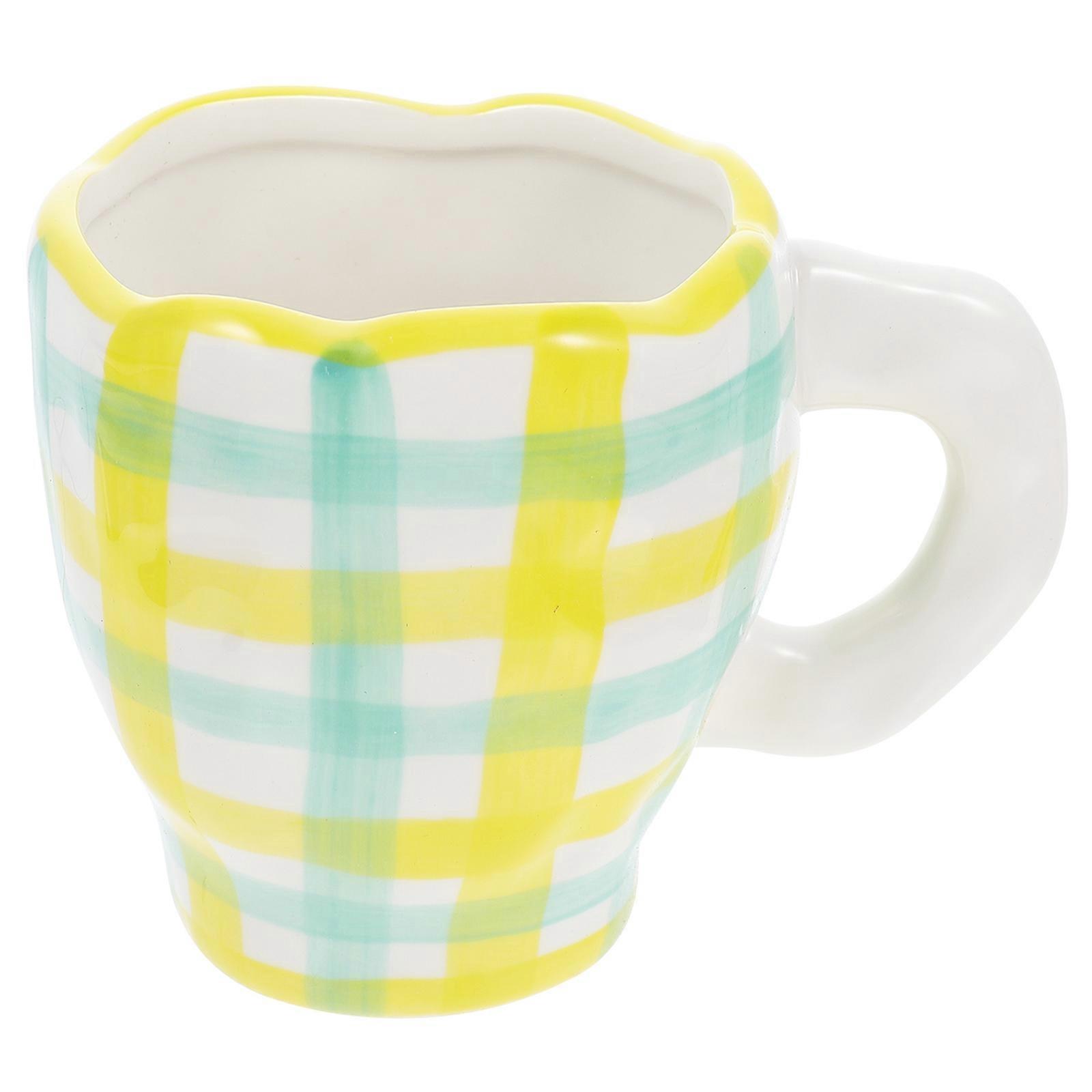 Ceramic Lovely Water Cup for Coffee Drinking 5Pcs White Mugs Set