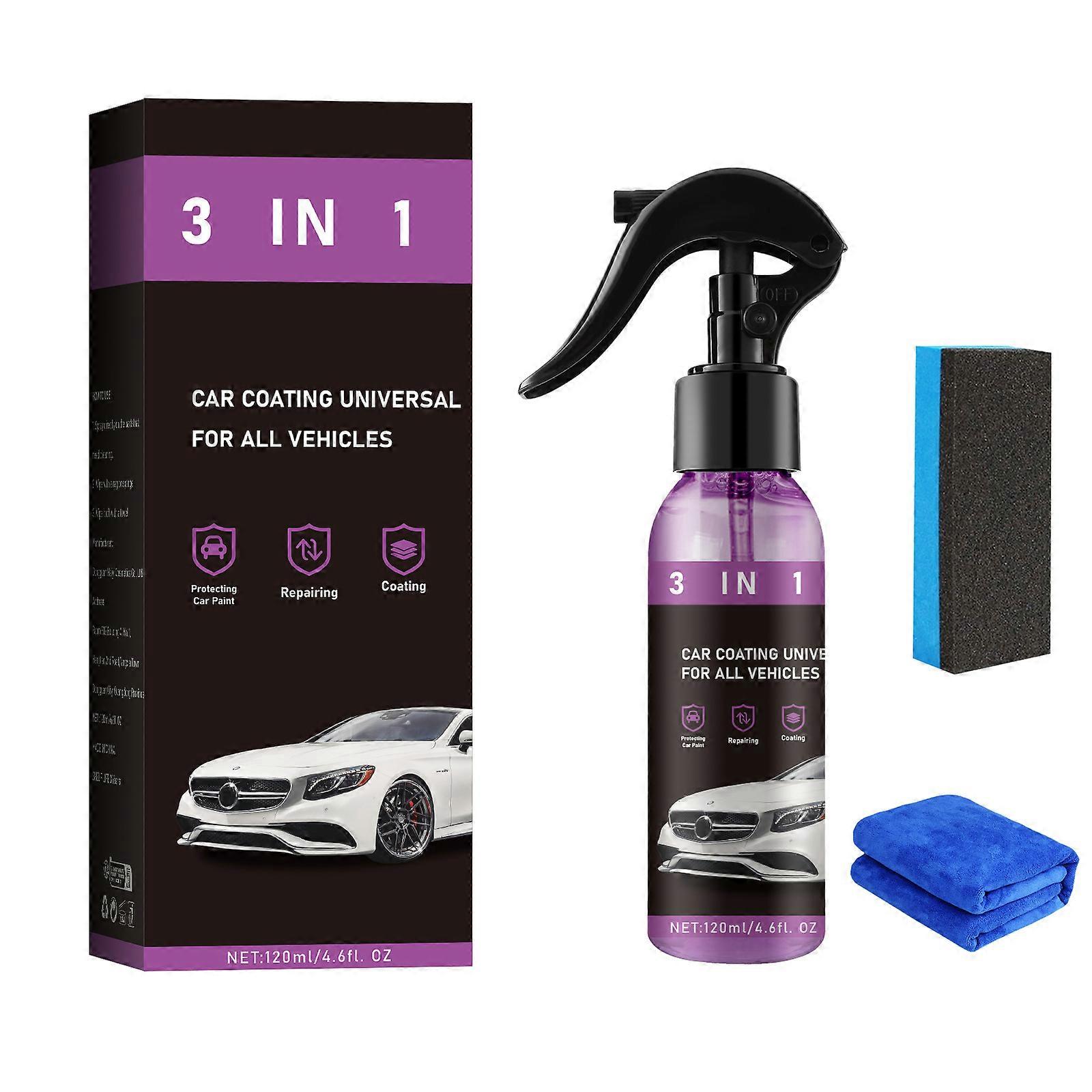 Σπρέι επίστρωσης αυτοκινήτου 3 σε 1, επίστρωση αυτοκινήτου, βαφή, κέρωμα, καθαρισμός, γυάλισμα λεκέδων, σπρέι συντήρησης 1