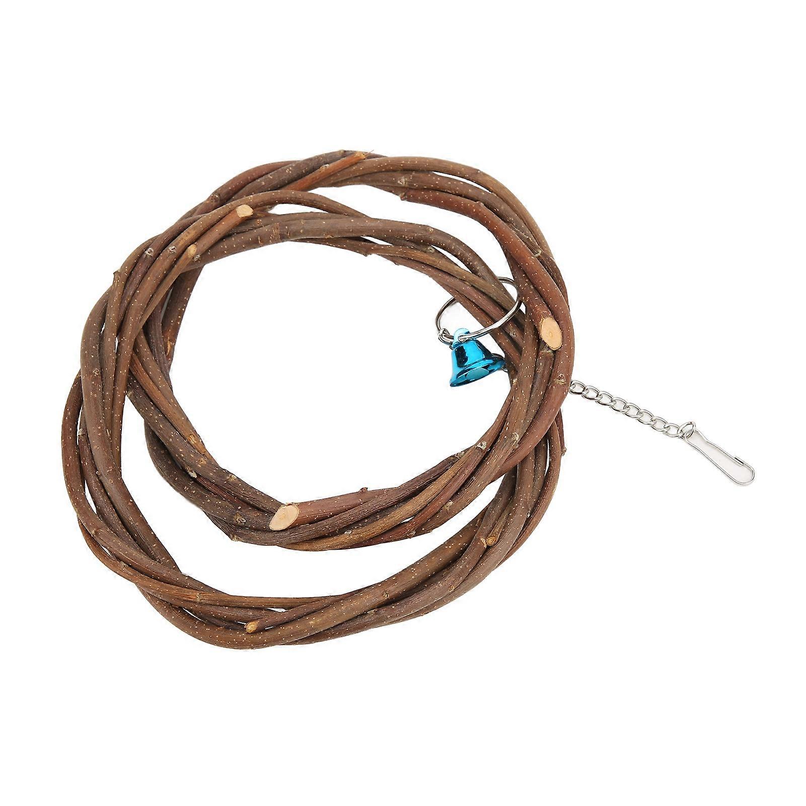 Bird Toy Double Ring Swing Safe Apple Wood for Small Parrots