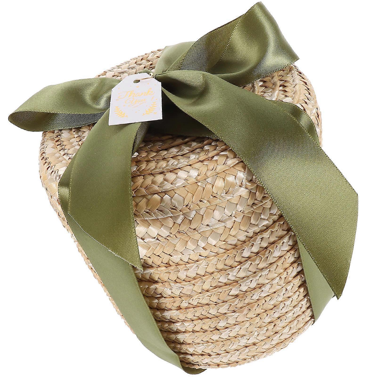 Vintage Woven Gift Basket for Storage Use 1Set Round Rustic Storage Basket