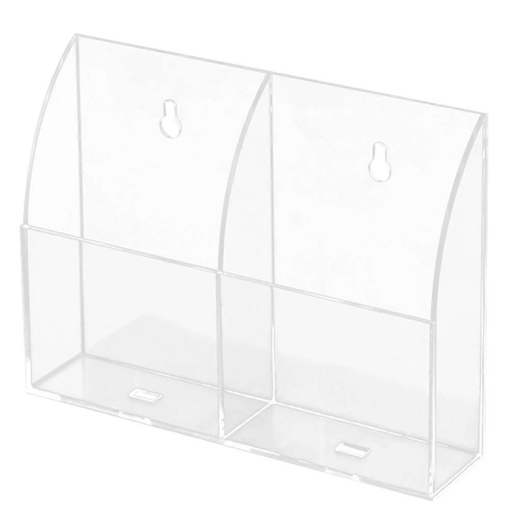 Transparent Wall Mounted Phone Storage Box With Charging Hole For Organizing Remote Controls And Other Sundries 1Pack