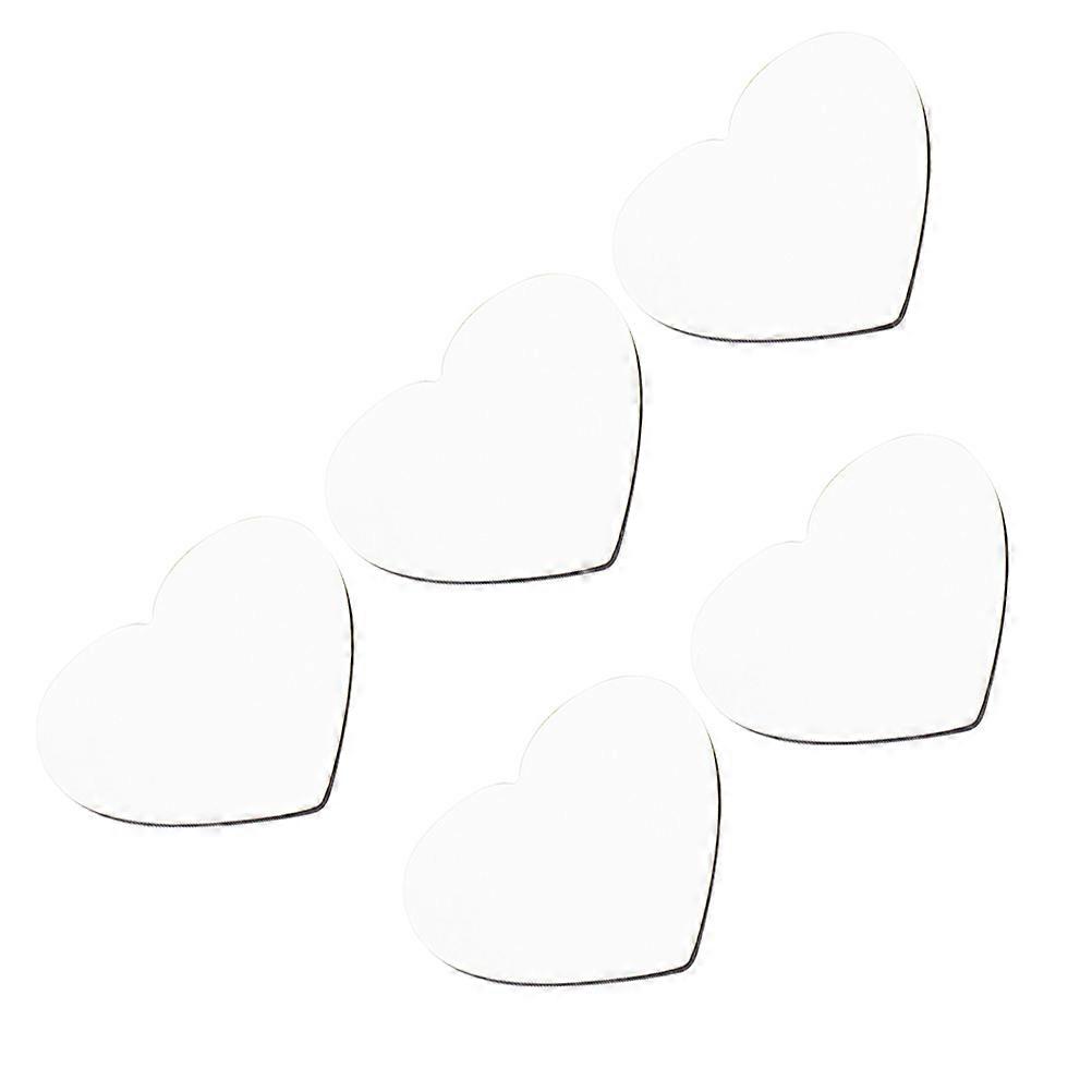 Heat Resistant Coasters 5Pcs Heart Shape Blank Wood Slices For Home Restaurant Bar Use White MDF