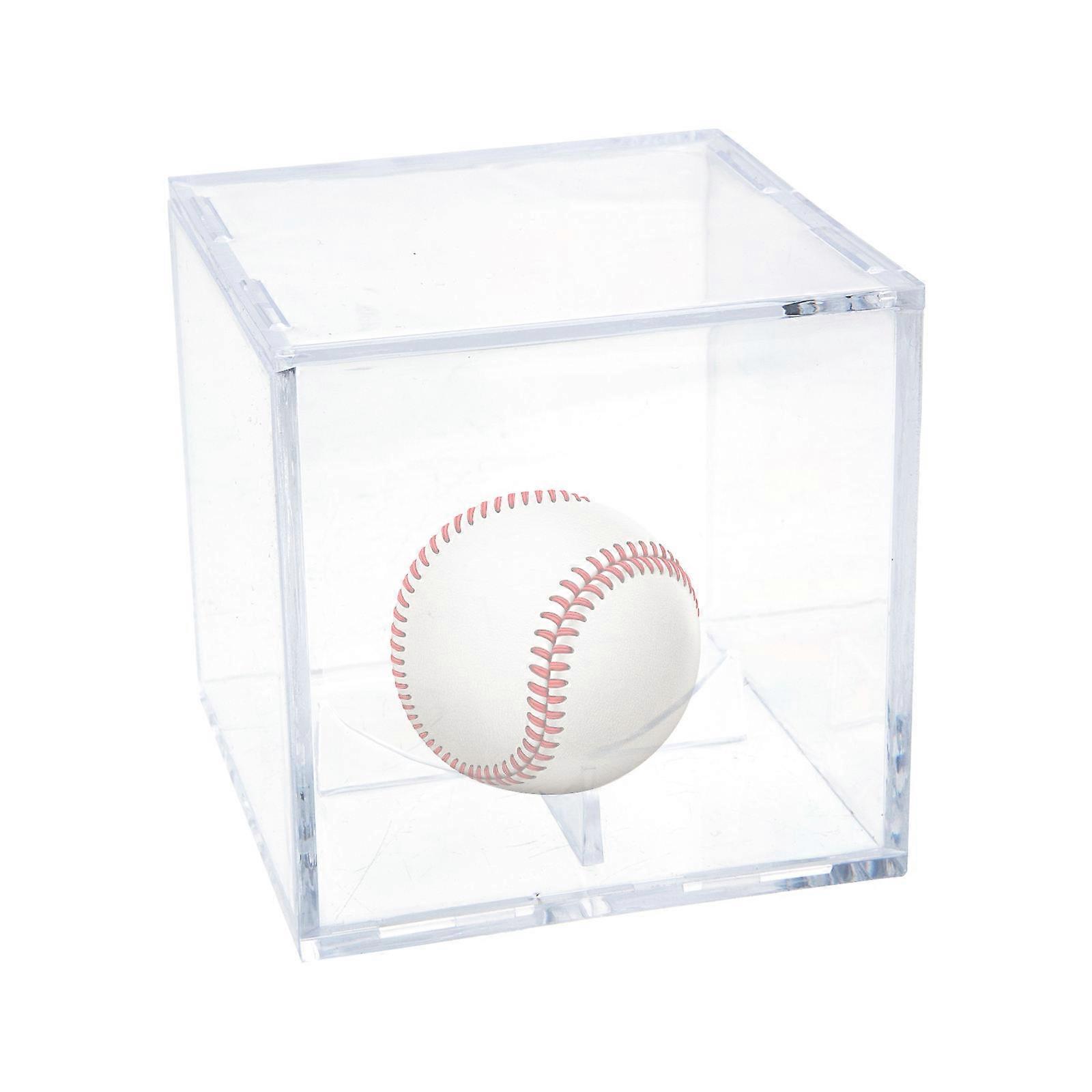 Baseball Case Decorative Baseball Box for Storage 2Pcs Transparent Holder