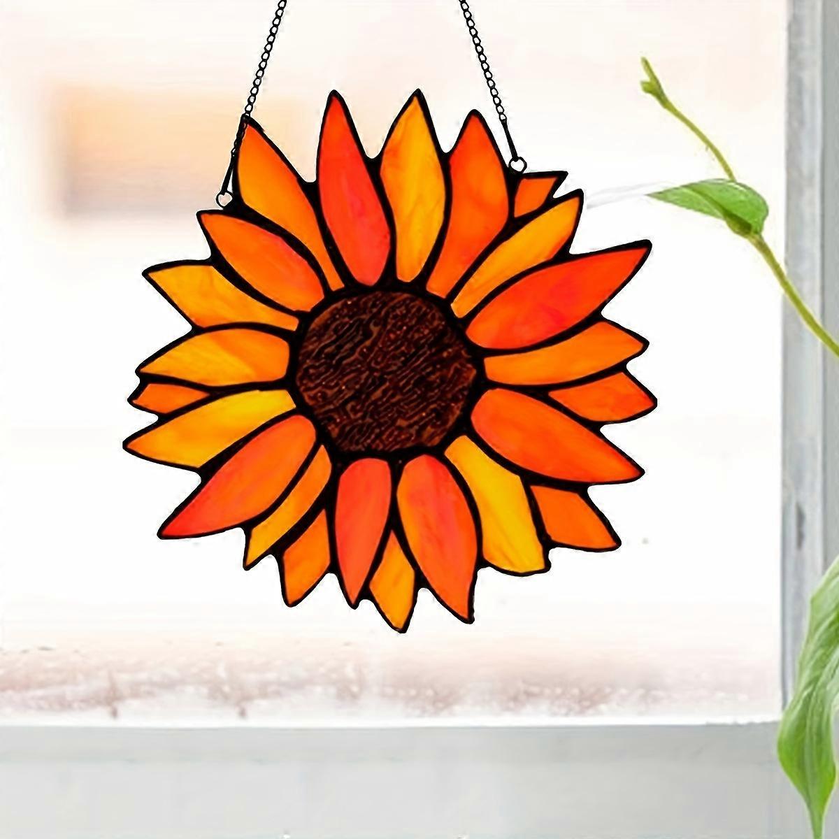 1PC Sunflower Acrylic Pendant Plate Hanging Sign for Indoor Outdoor Decor