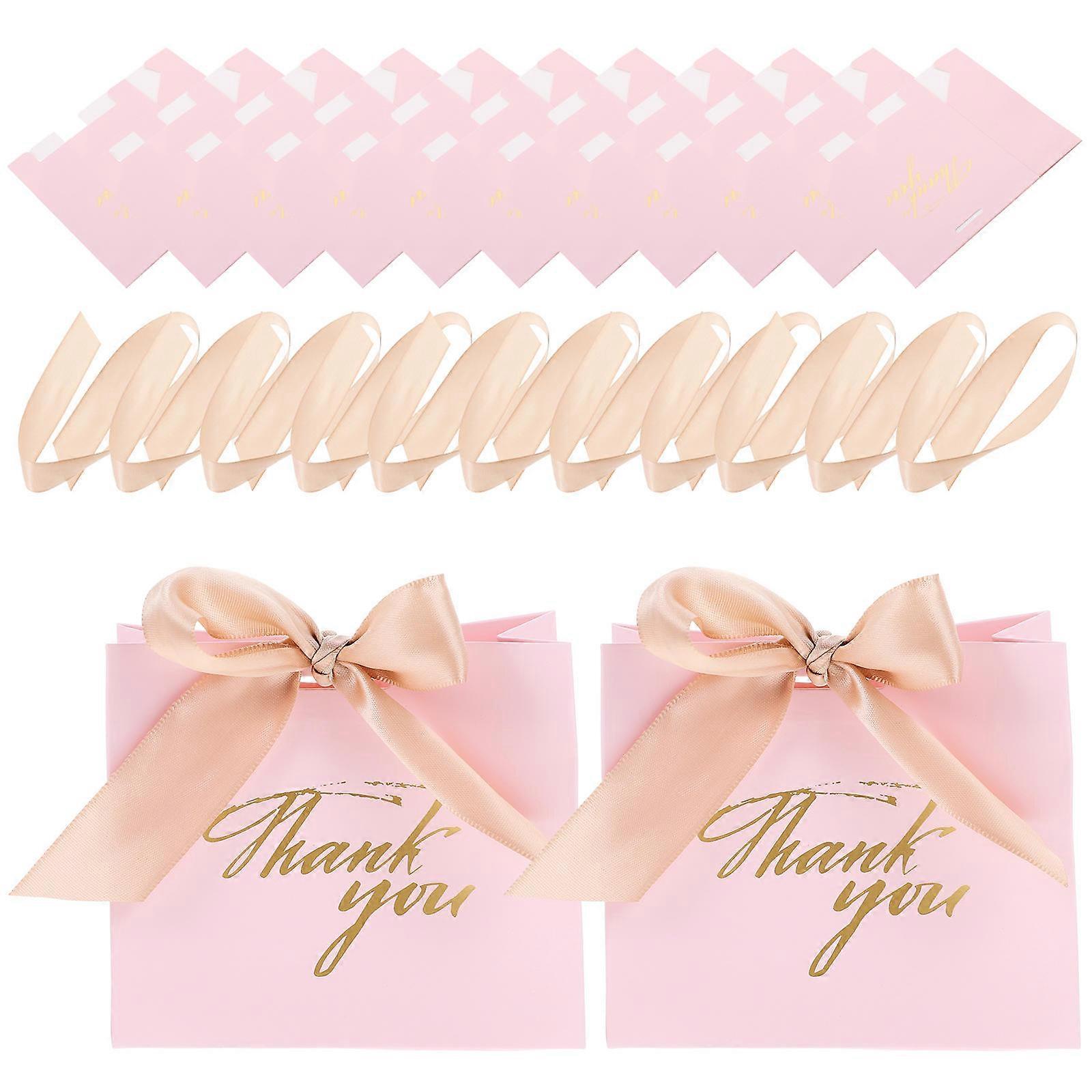 Delicate Wedding Candy Boxes Pink Gift Boxes for Storage 60Pcs White Cardboard