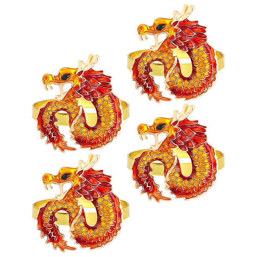 4Pcs Dragon Shape Napkin Buckles Ideal For Table Napkins During Formal Dinner Parties And Family Gatherings Decor