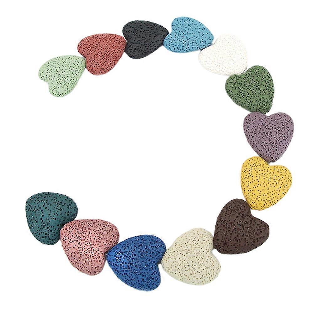 Creative Volcanic Stone Beads Heart Shape for Jewelry Making 38Pcs