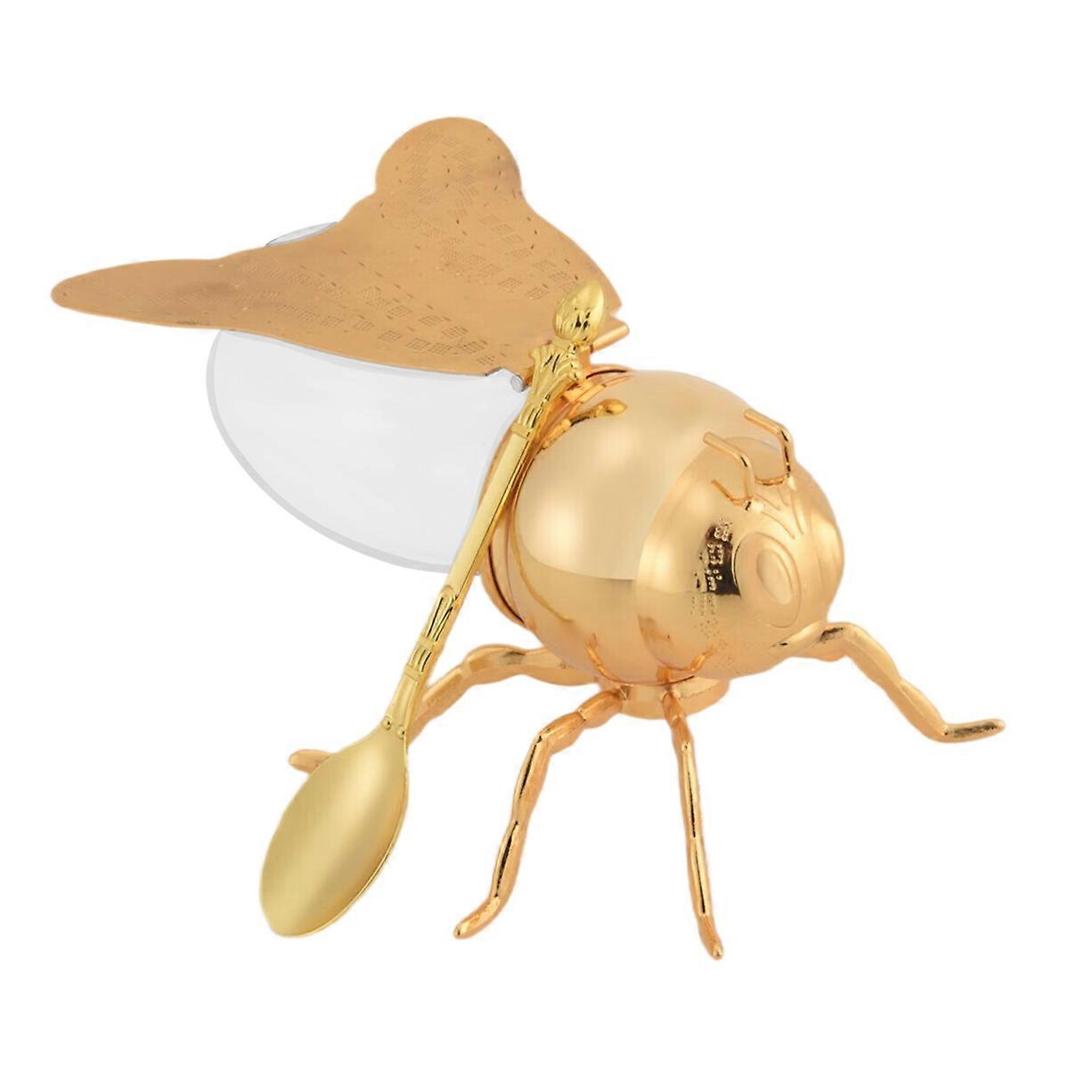 Bee Honey Containers with Dipper for Storage Gold