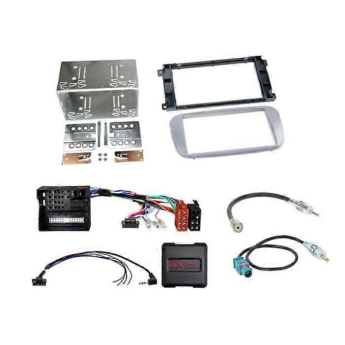 Kit 2-DIN compatible avec divers véhicules Ford, argenté, commandes au volant/bus CAN/antenne