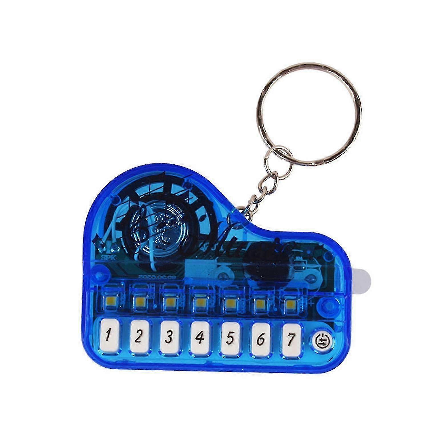 Keychain Pendant with Mini Electronic Piano Shape, 8 Keys, Light Music for Couples - Exquisite Key Chain Accessory